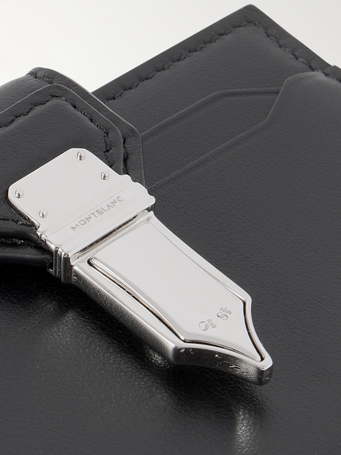 Montblanc Leather And Silver-tone Bifold Wallet In Black