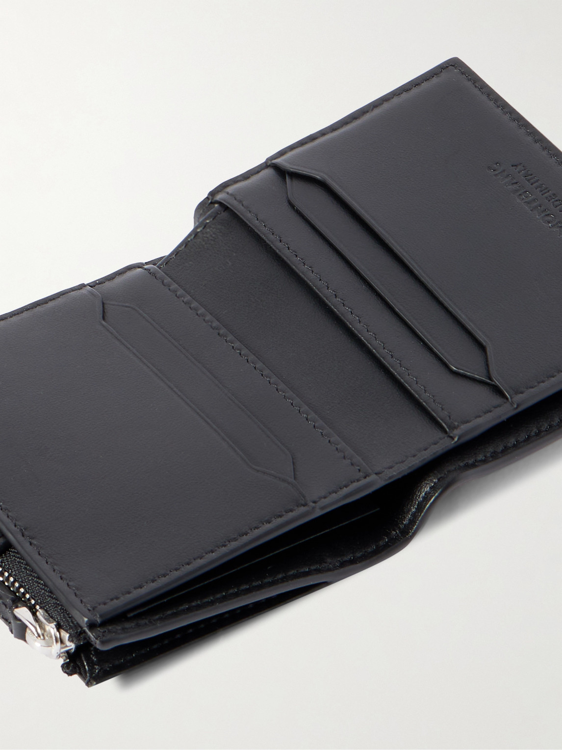 Montblanc Leather And Silver-tone Bifold Wallet In Black