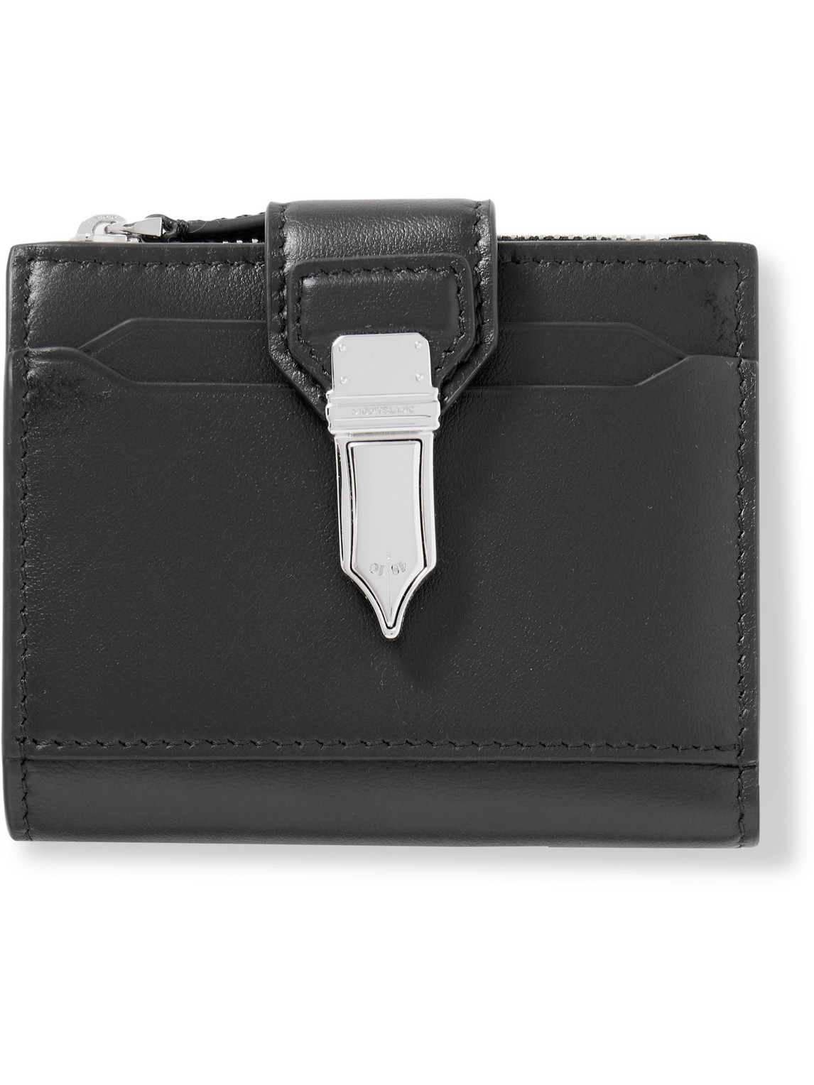 Montblanc Leather And Silver-tone Bifold Wallet In Black