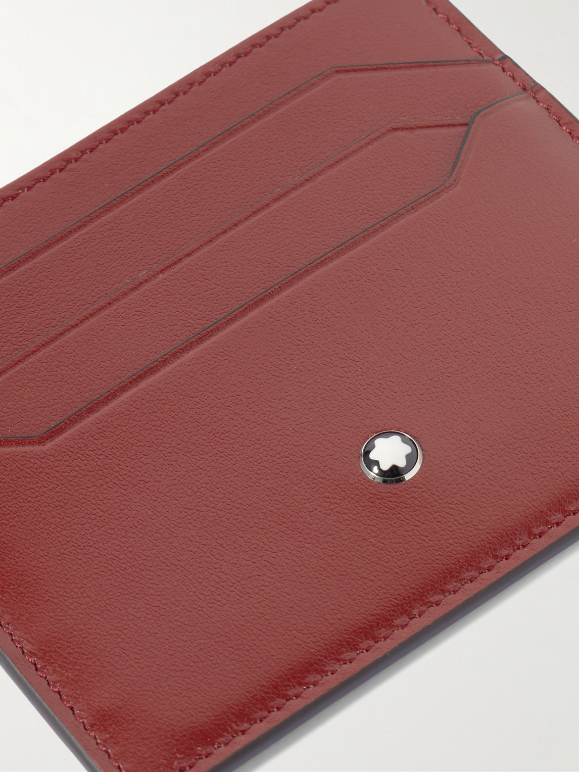 Montblanc Meisterstück Leather Cardholder In Burgundy