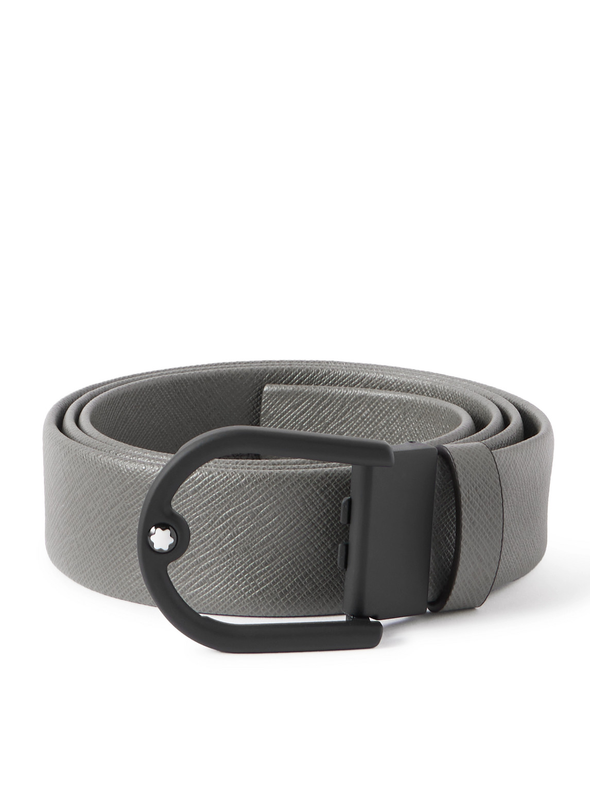 3.5cm Horseshoe Textured-Leather Belt
