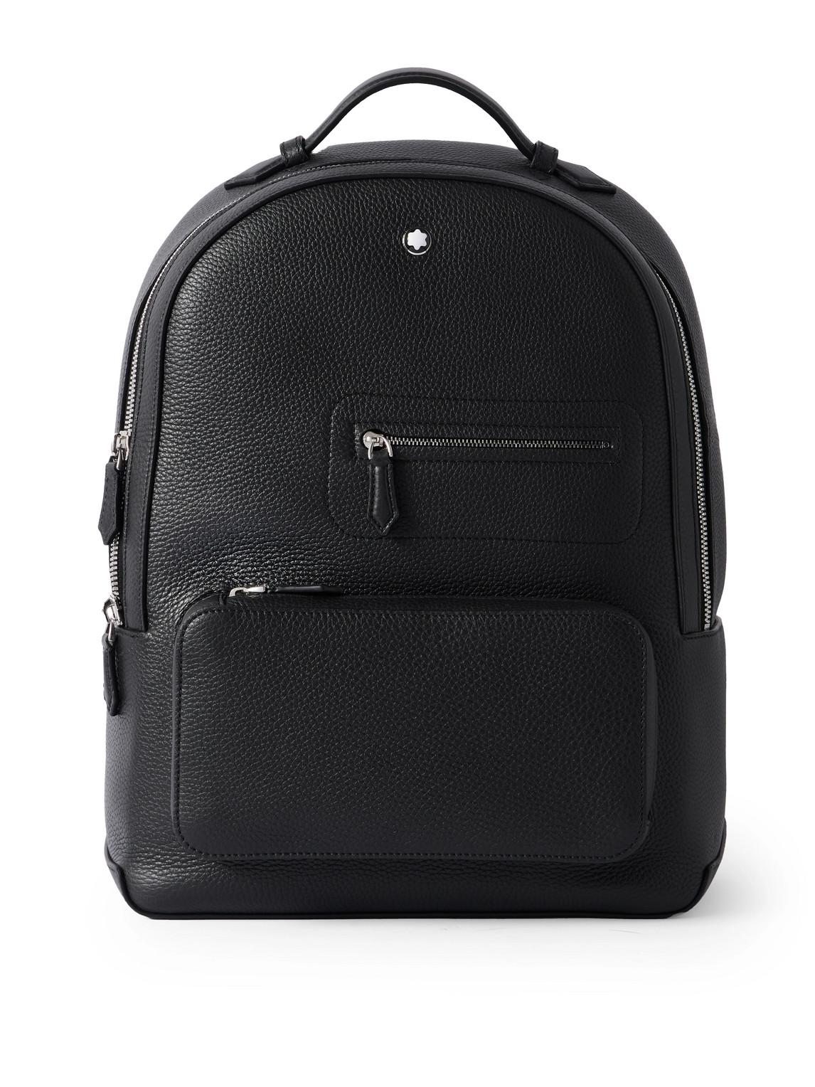 Montblanc Full-grain Leather Backpack In Black