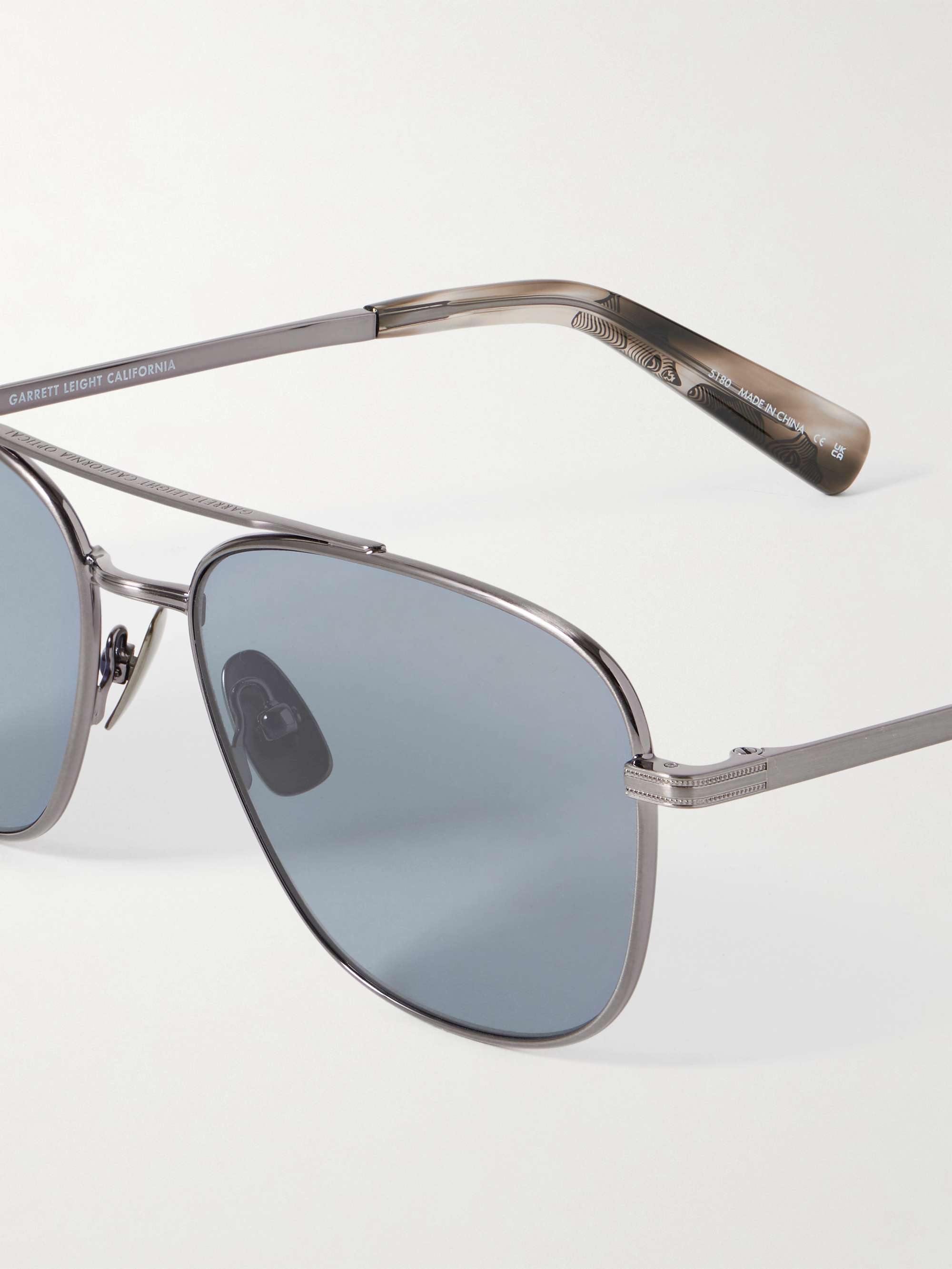 GARRETT LEIGHT CALIFORNIA OPTICAL El Capitan Aviator-Style Gunmetal ...