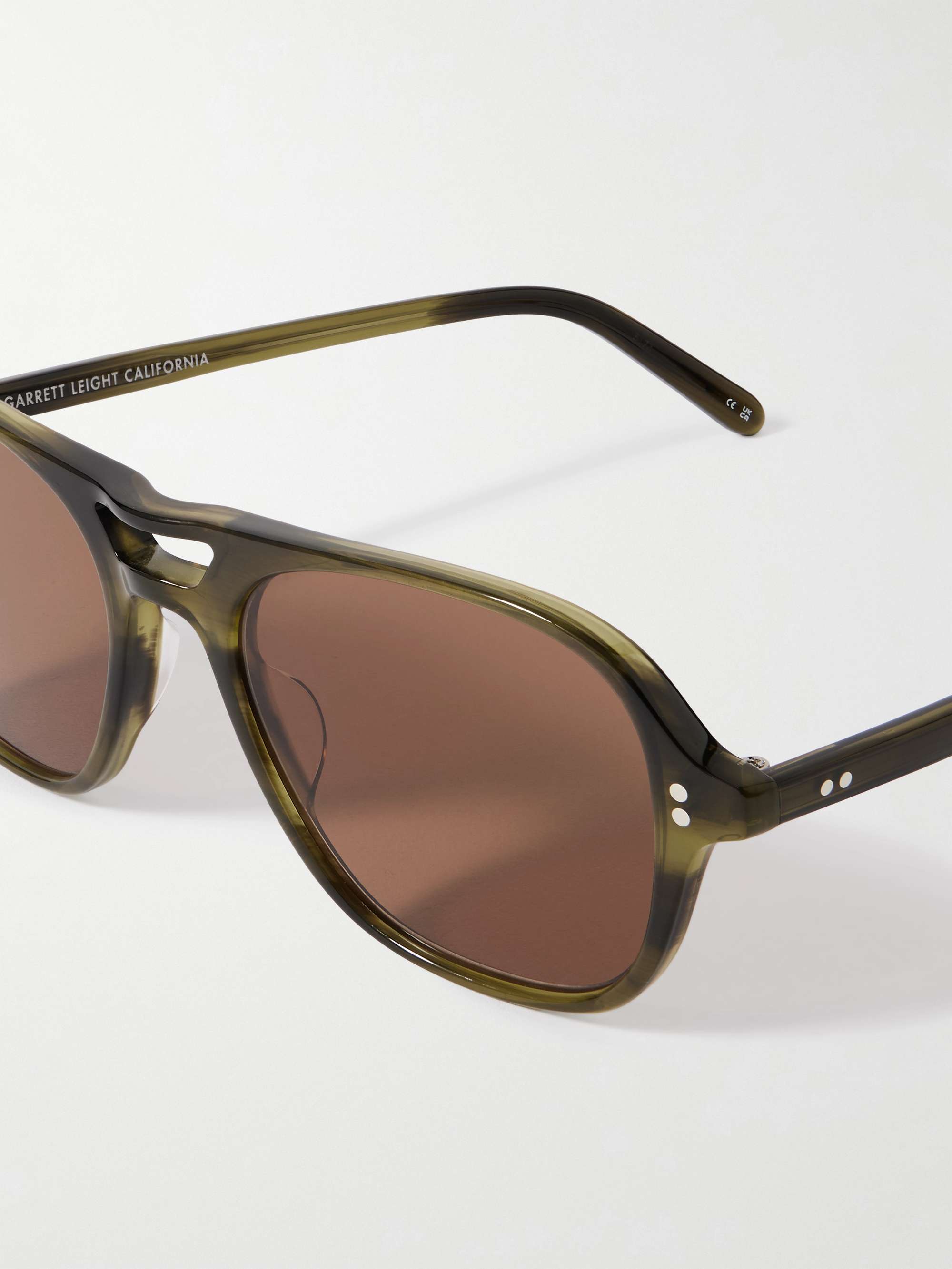 GARRETT LEIGHT CALIFORNIA OPTICAL Doc Aviator-Style Acetate Sunglasses