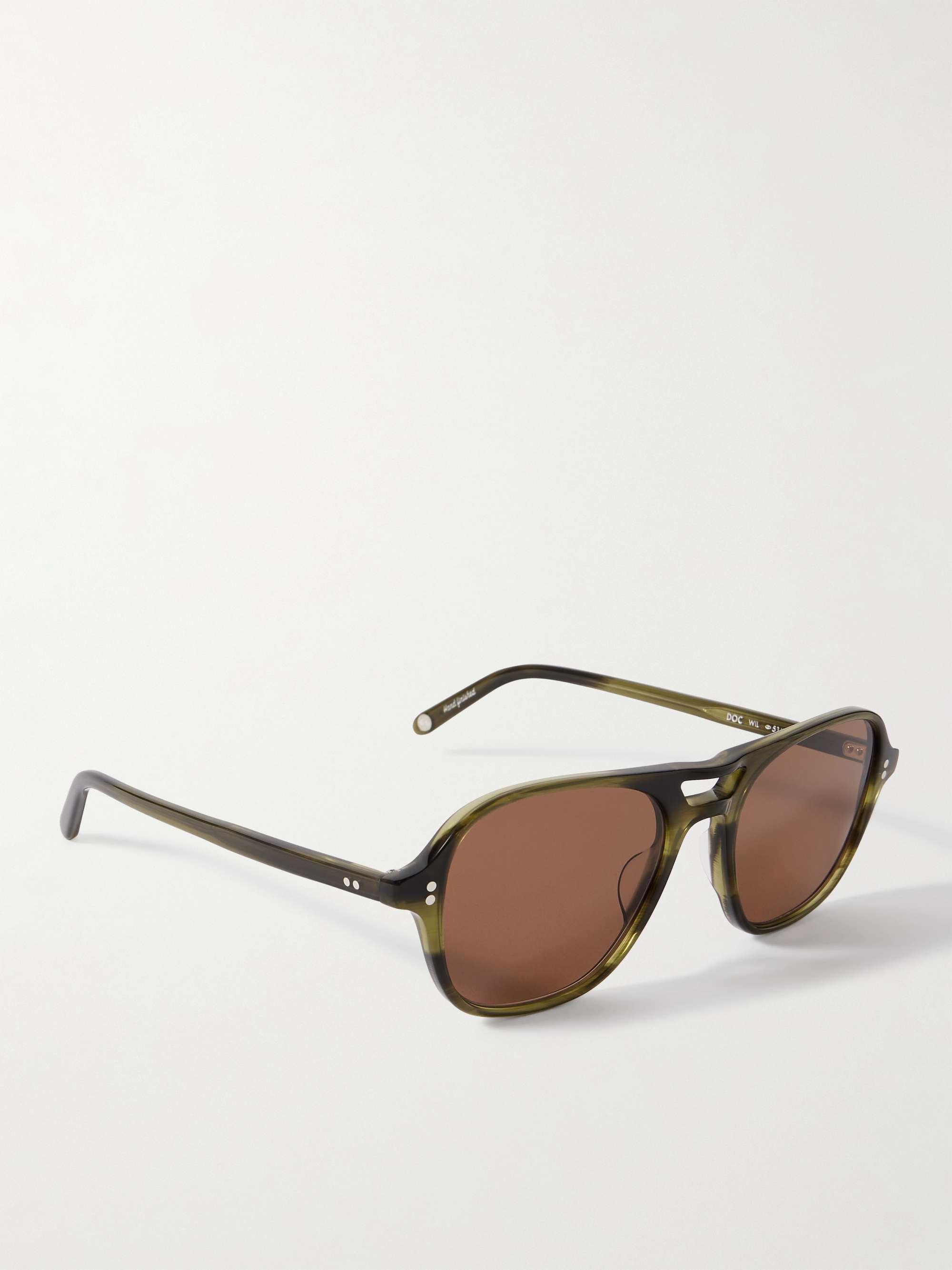 GARRETT LEIGHT CALIFORNIA OPTICAL Doc Aviator-Style Acetate Sunglasses