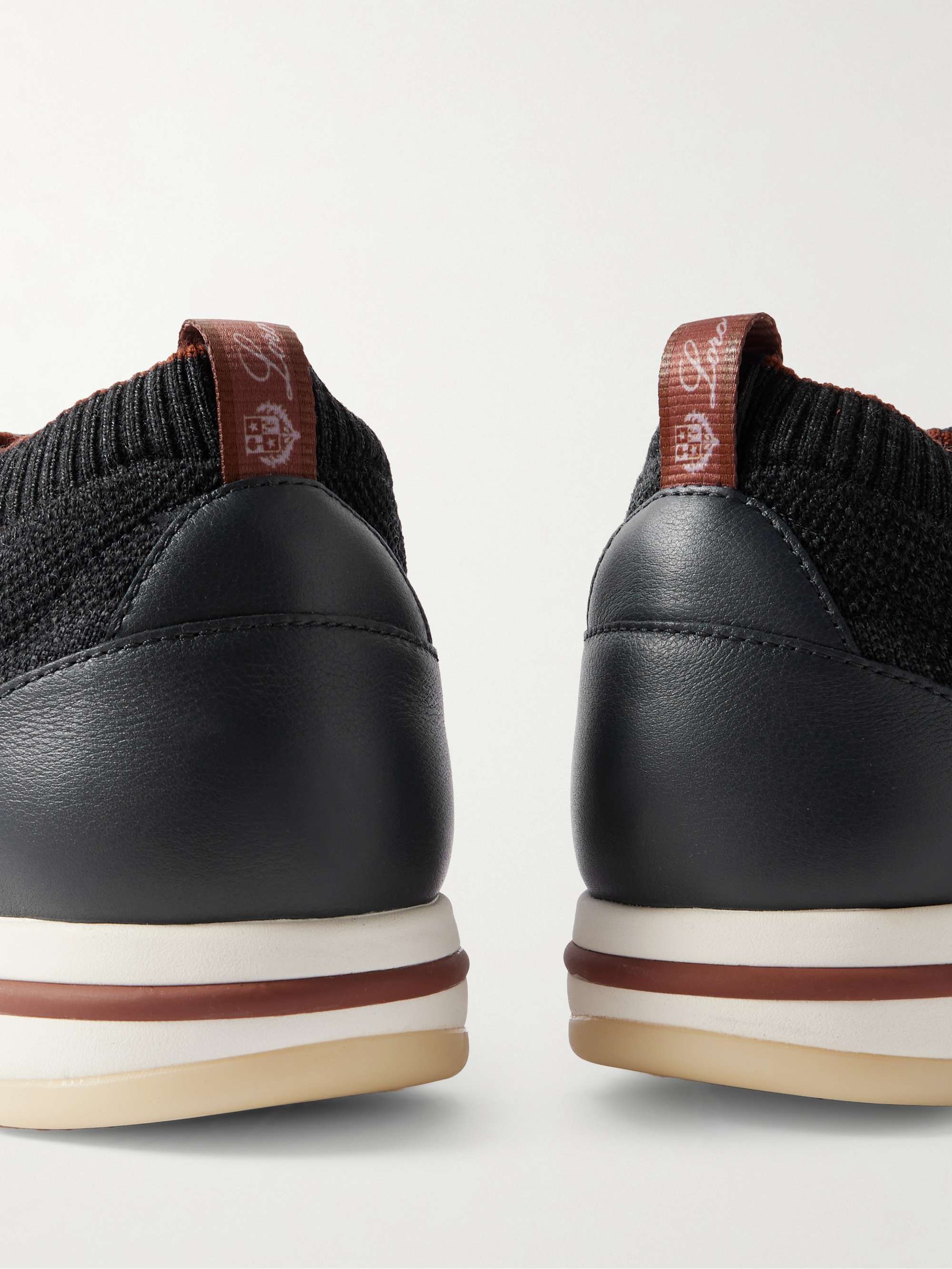 LORO PIANA 360 Flexy Leather Trimmed Knitted Wish Wool Sneakers For LORO PIANA 360 Flexy Leather Trimmed Knitted Wish Wool Sneakers For