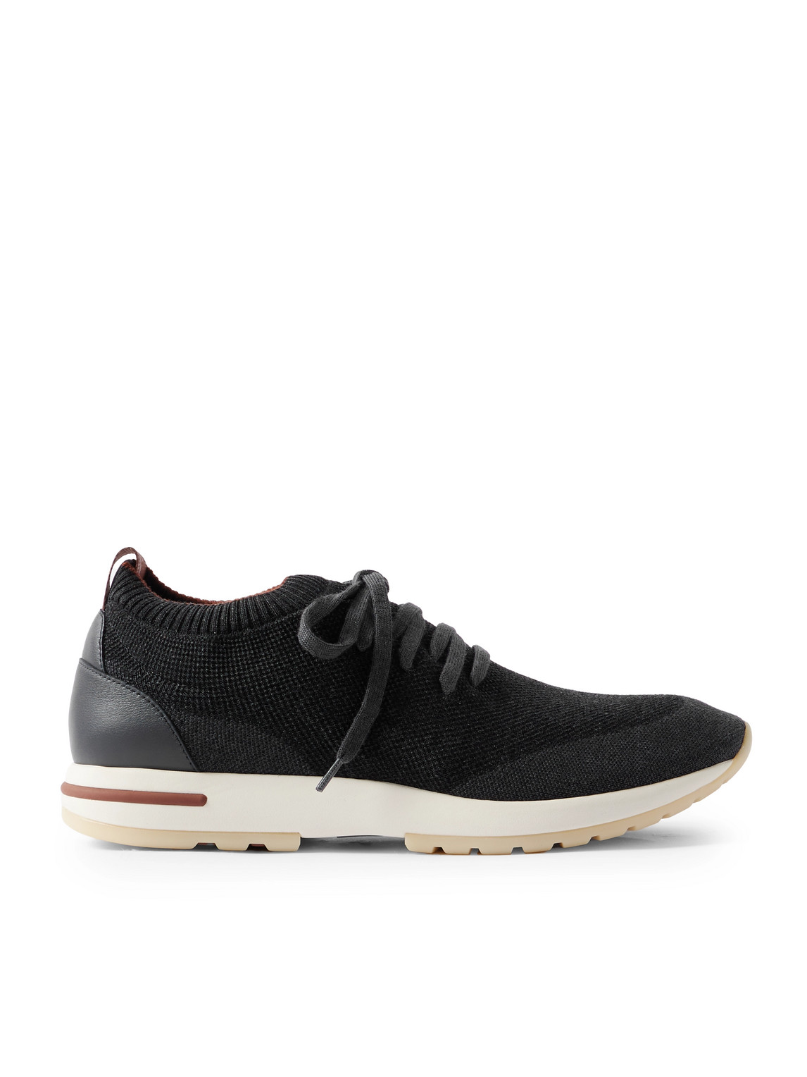 360 Flexy Leather-Trimmed Knitted Wish® Wool Sneakers