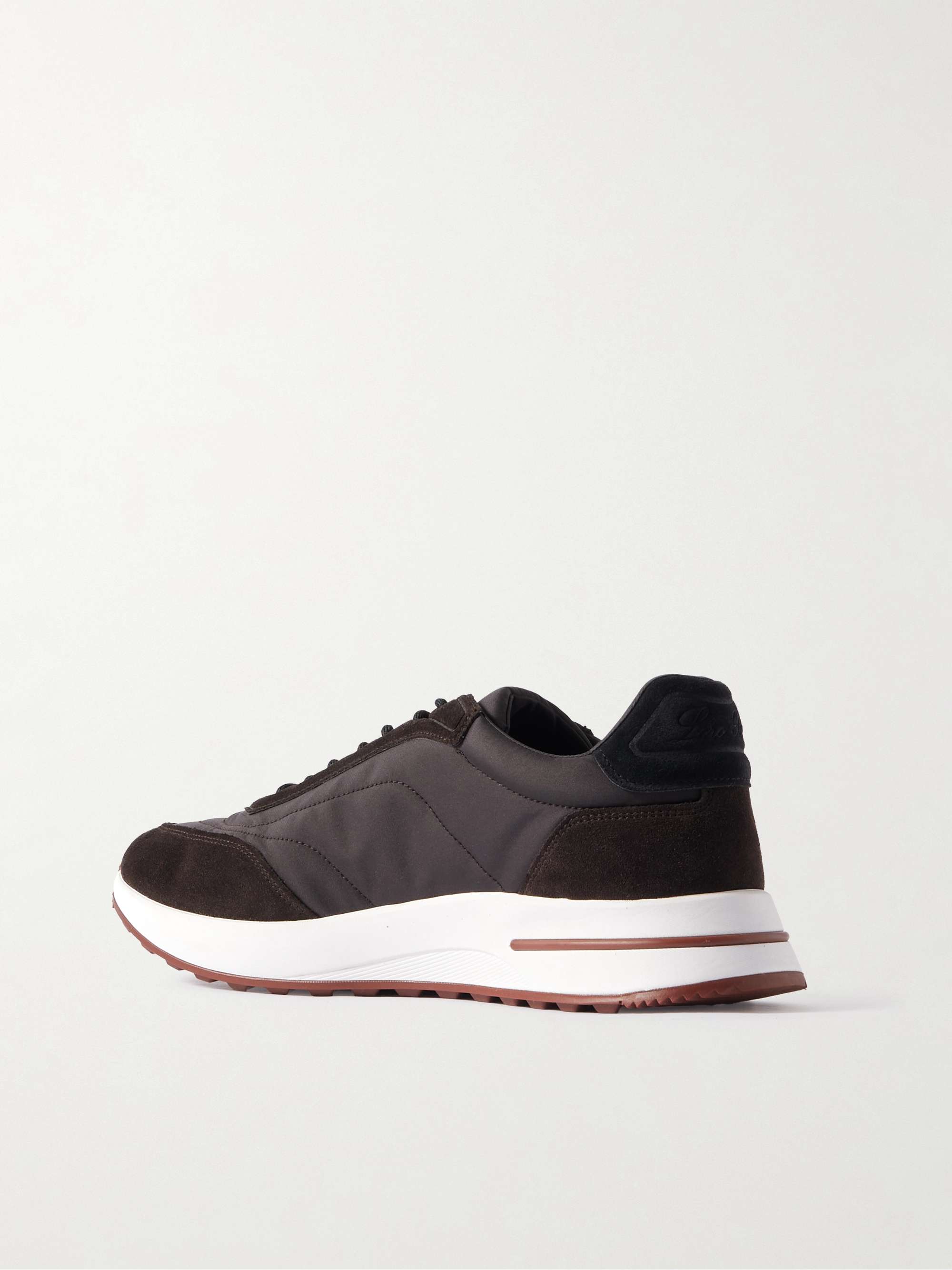 LORO PIANA Weekend Walk Suede-Trimmed Shell Sneakers