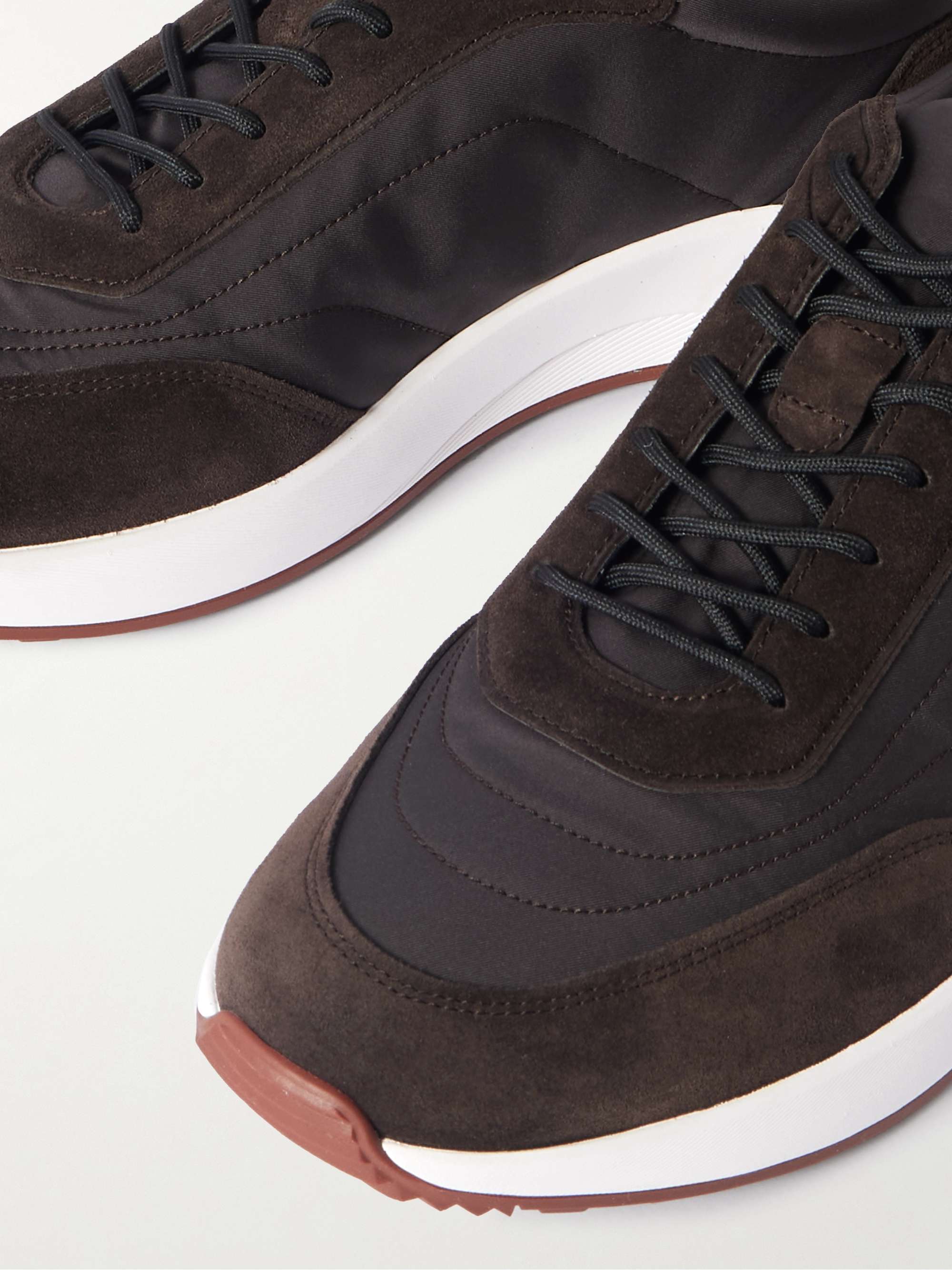 LORO PIANA Weekend Walk Suede-Trimmed Shell Sneakers
