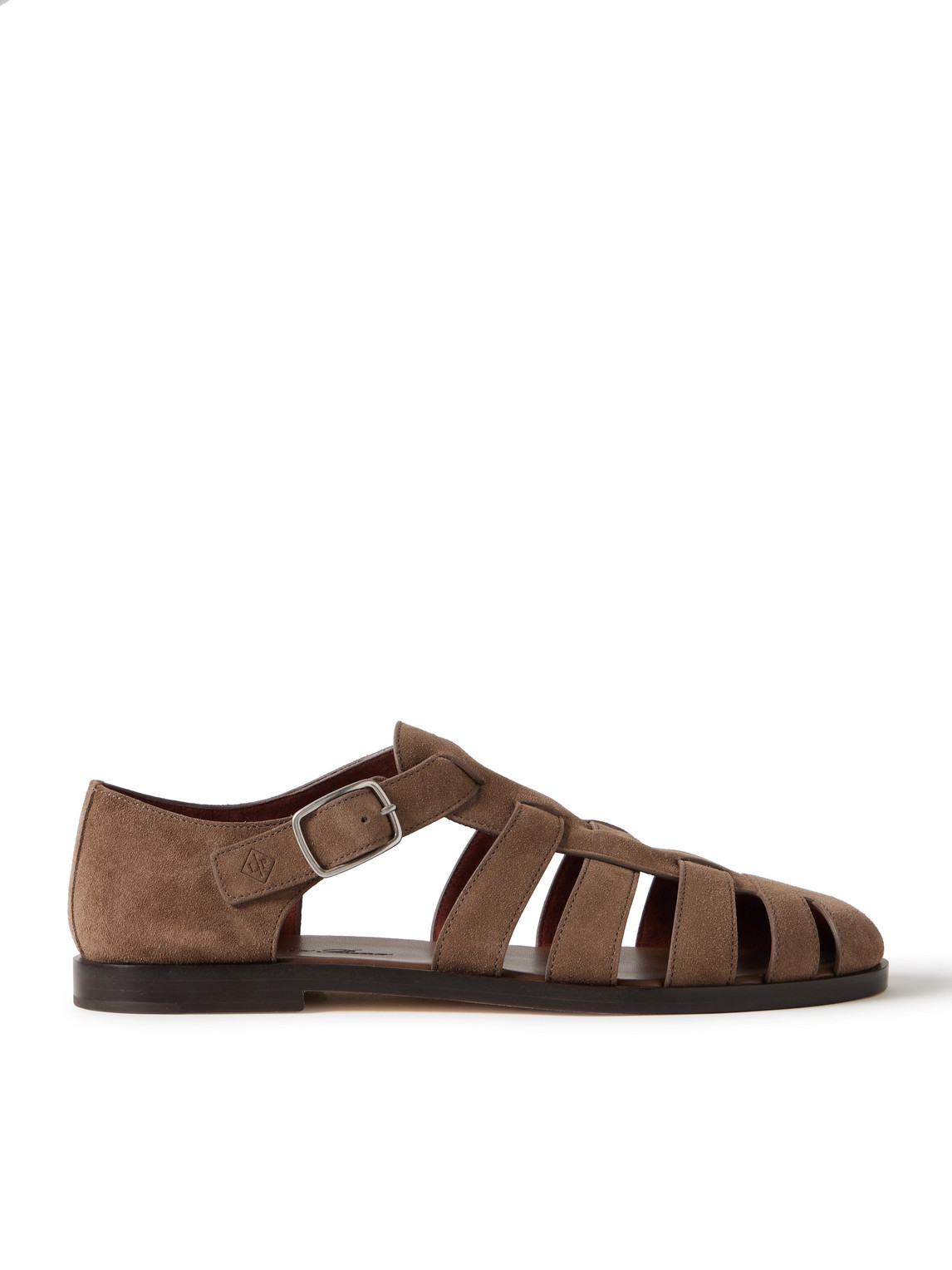 Loro Piana Maxime Walk Suede Sandals In Brown