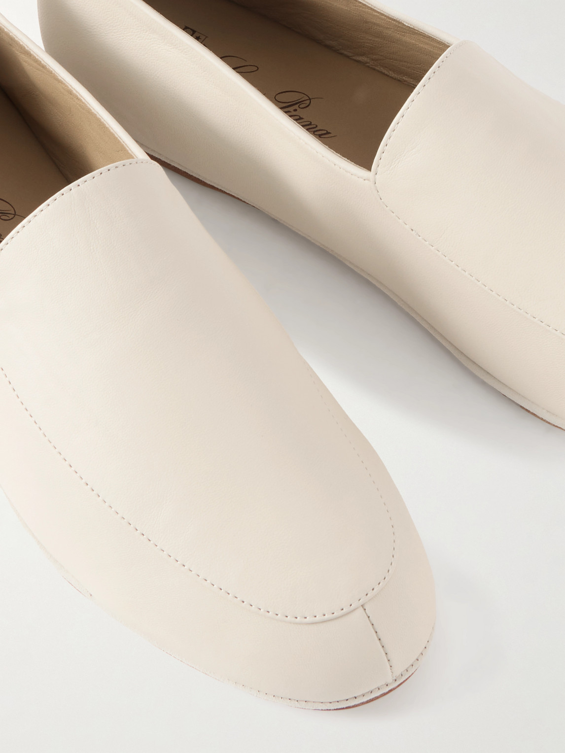 Loro Piana Anton Walk Leather Loafers In Neutral
