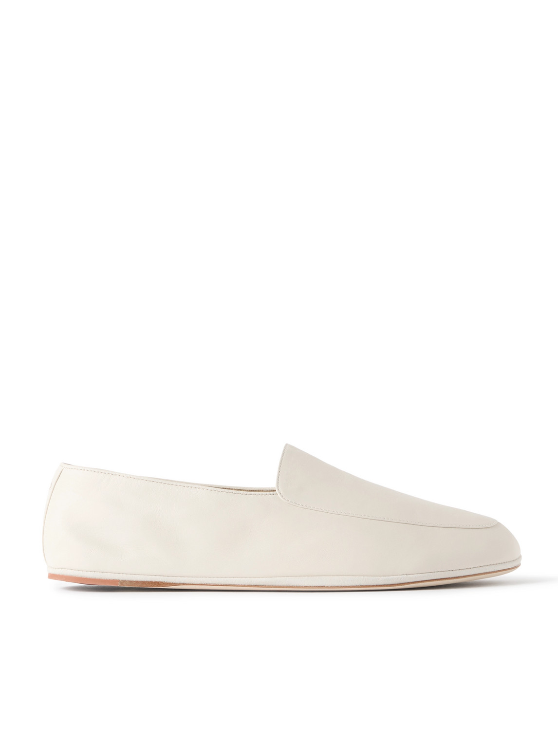 Loro Piana Anton Walk Leather Loafers In Neutral