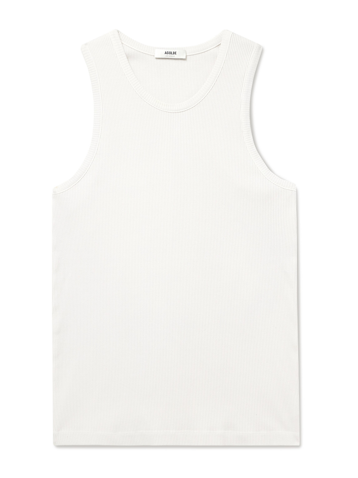 Agolde Viggo Ribbed Stretch Organic Cotton And Tencel™ Lyocell-blend Tank Top
