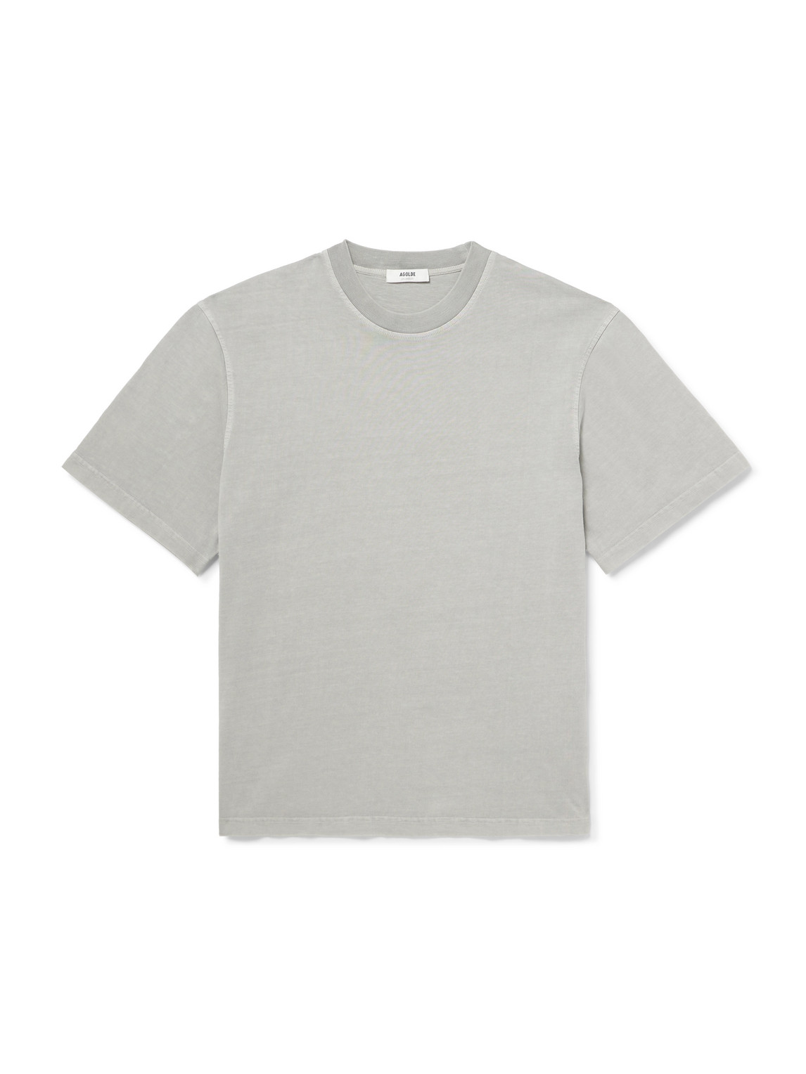 Agolde Asha Cotton-jersey T-shirt In Gray