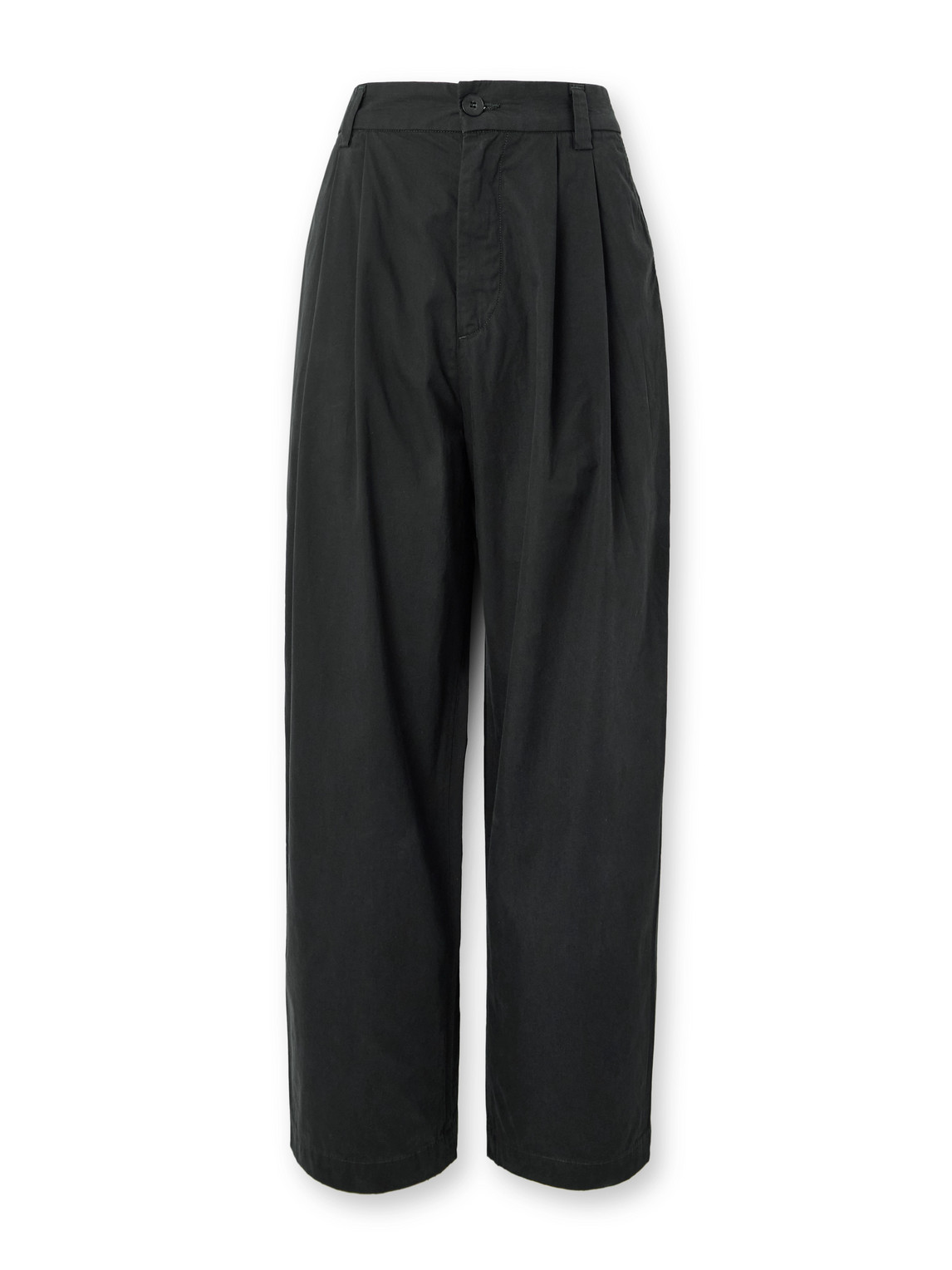 Agolde Cotton Pleated Slater Trousers In Black