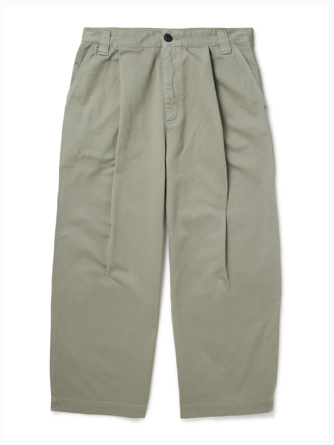 Agolde Gaius Tapered Pleated Regenerative Cotton-twill Chinos In Gray
