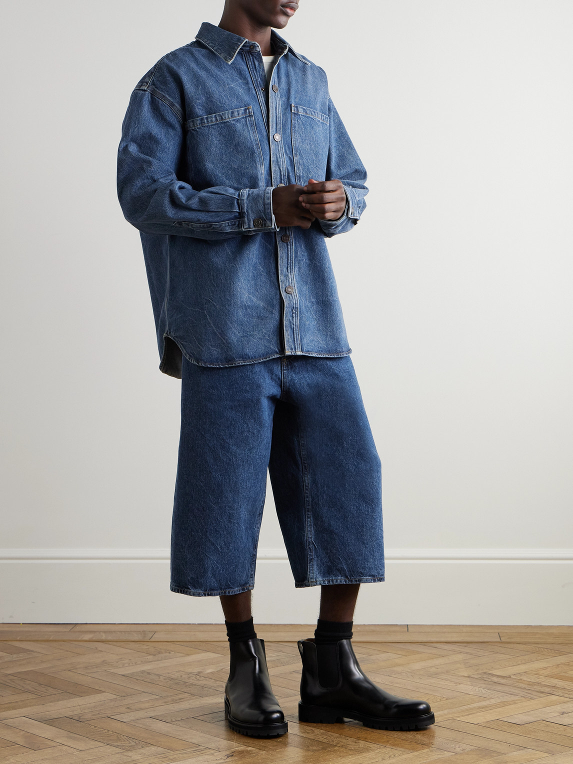 Agolde Atticus Denim Shirt In Blue