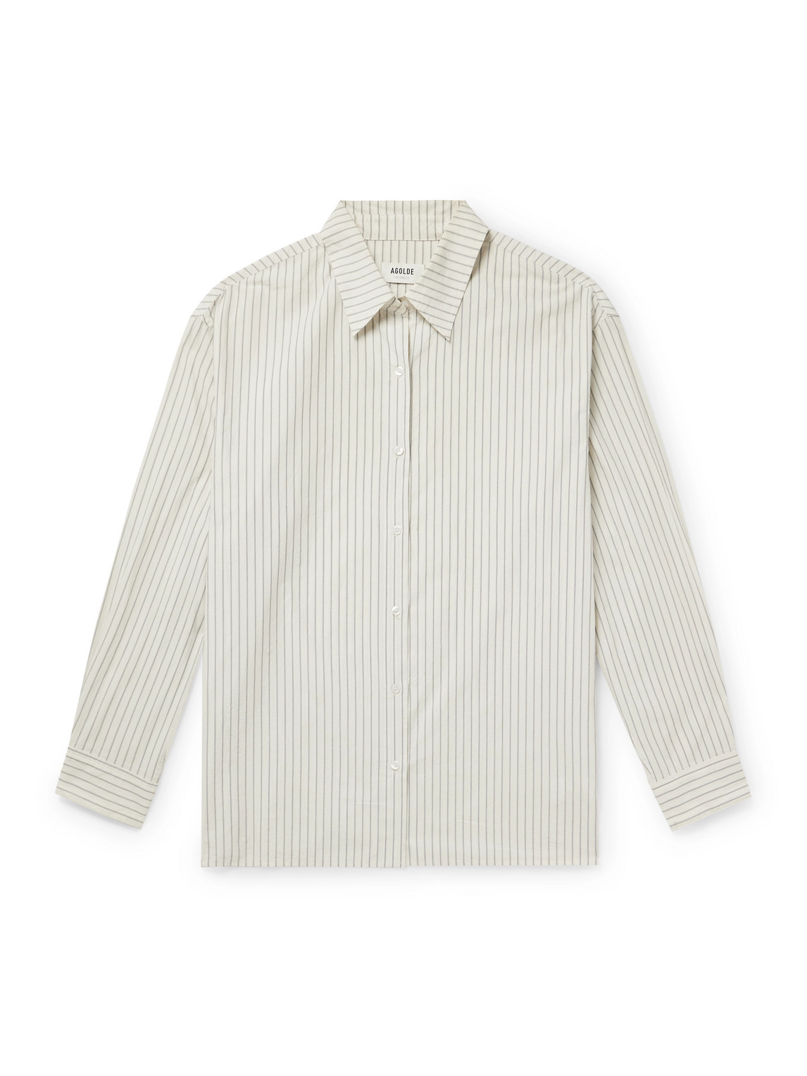 Agolde Aurel Long Sleeve Printed Shirt In Neutrals