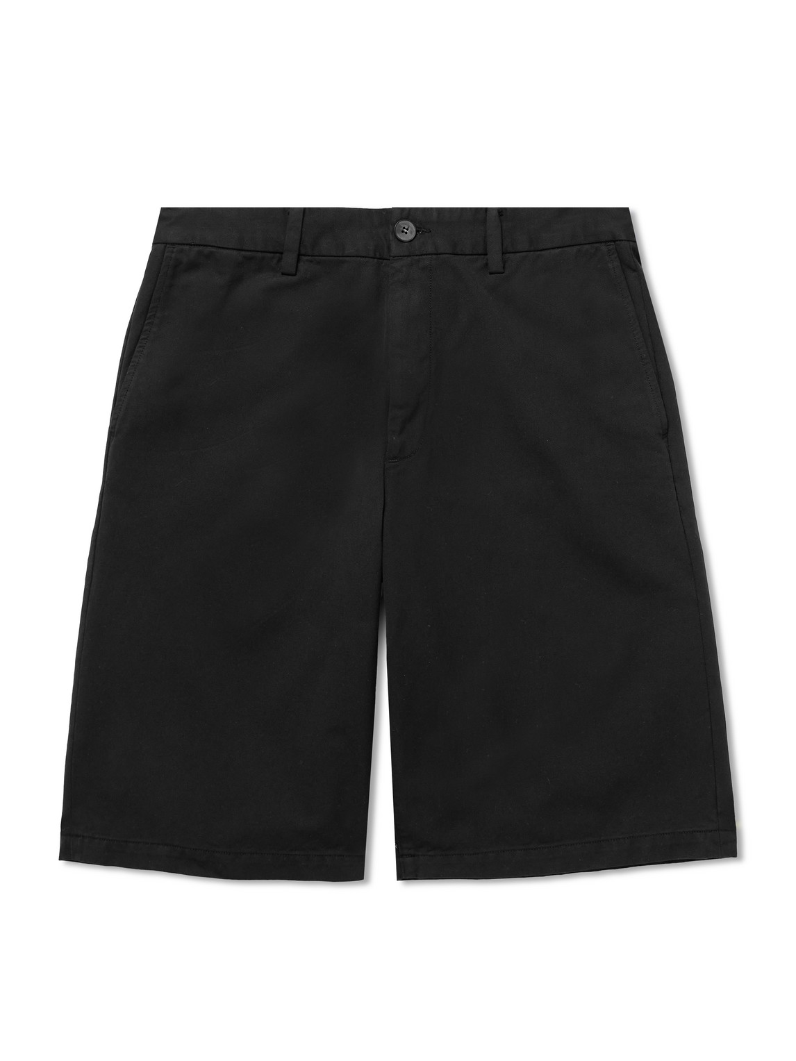 Agolde Cosmo Straight-leg Garment-dyed Cotton-twill Shorts In Black