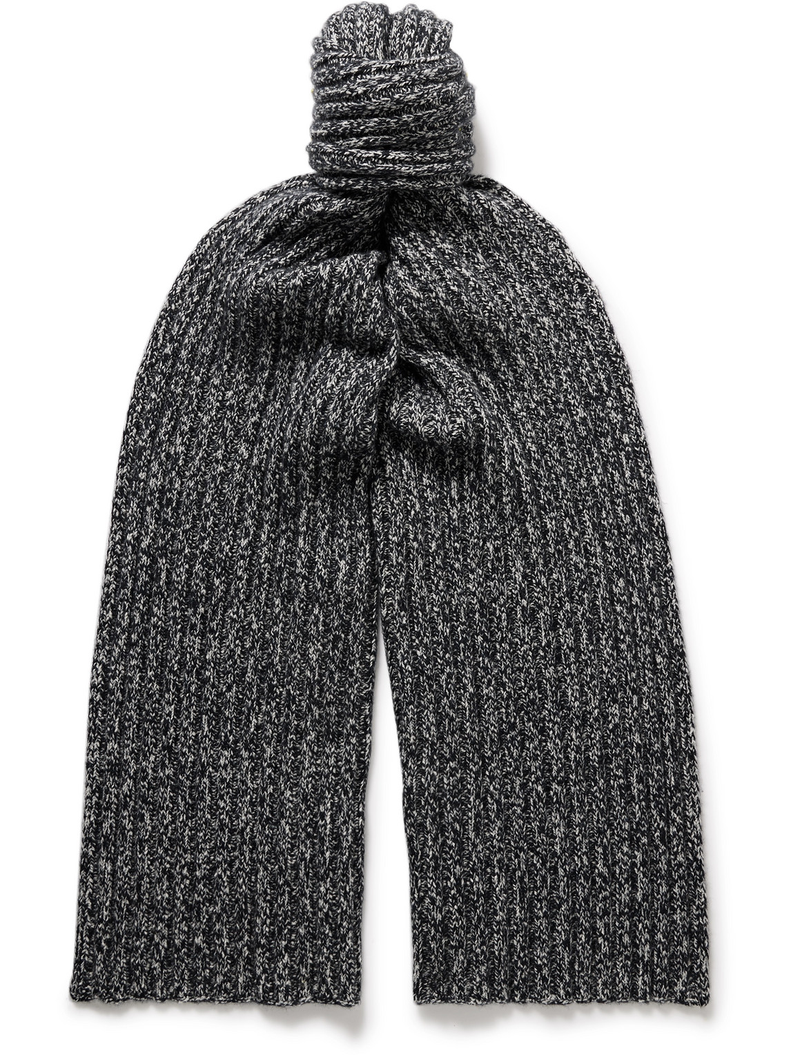 Loro Piana Alagna Ribbed Cashmere-blend Scarf In Gray