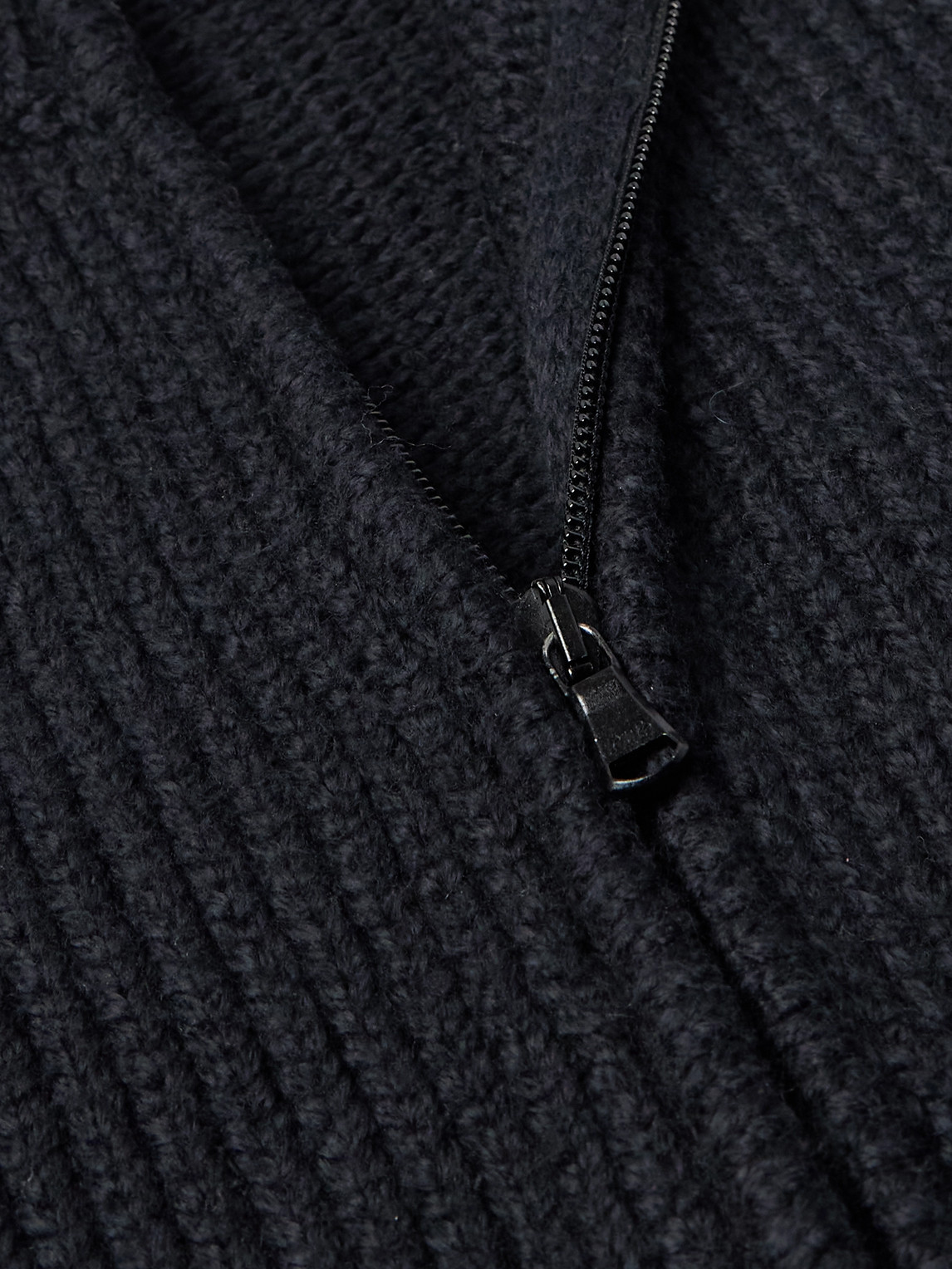 JAMES PERSE RIBBED COTTON-BLEND ZIP-UP SWEATER 