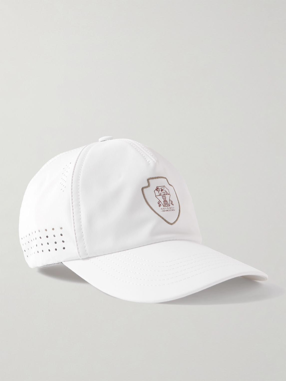 Brunello Cucinelli Logo-print Embroidered Shell Baseball Cap In White
