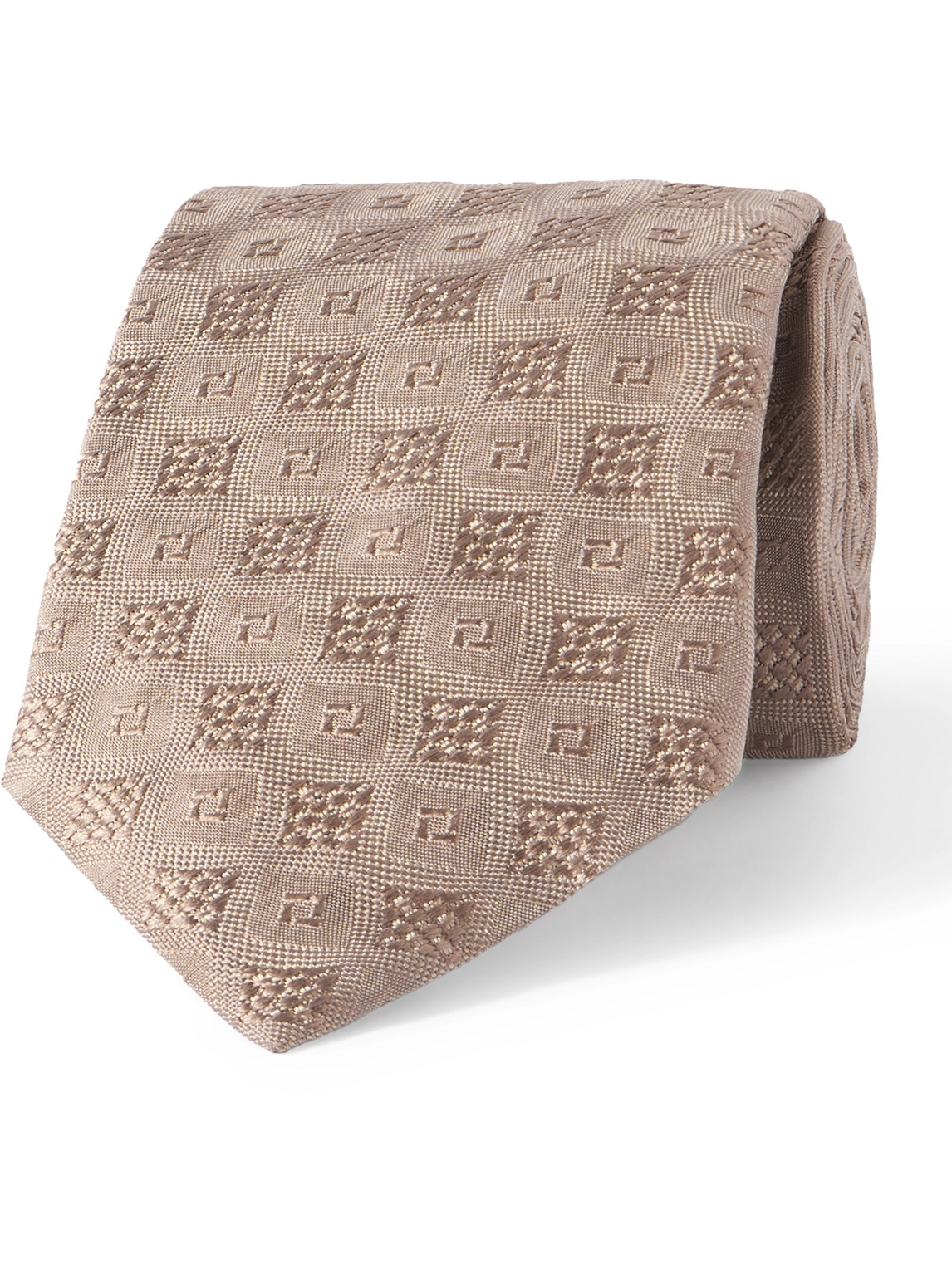 Brunello Cucinelli 7.5cm Silk-jacquard Tie In Neutral