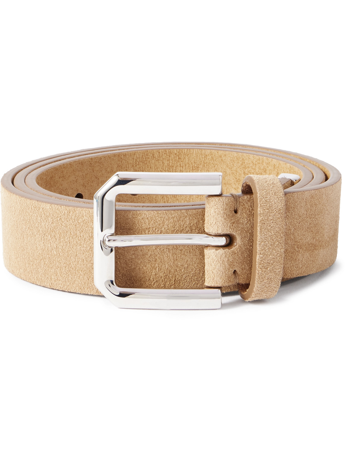Brunello Cucinelli 3cm Suede Belt In Neutrals