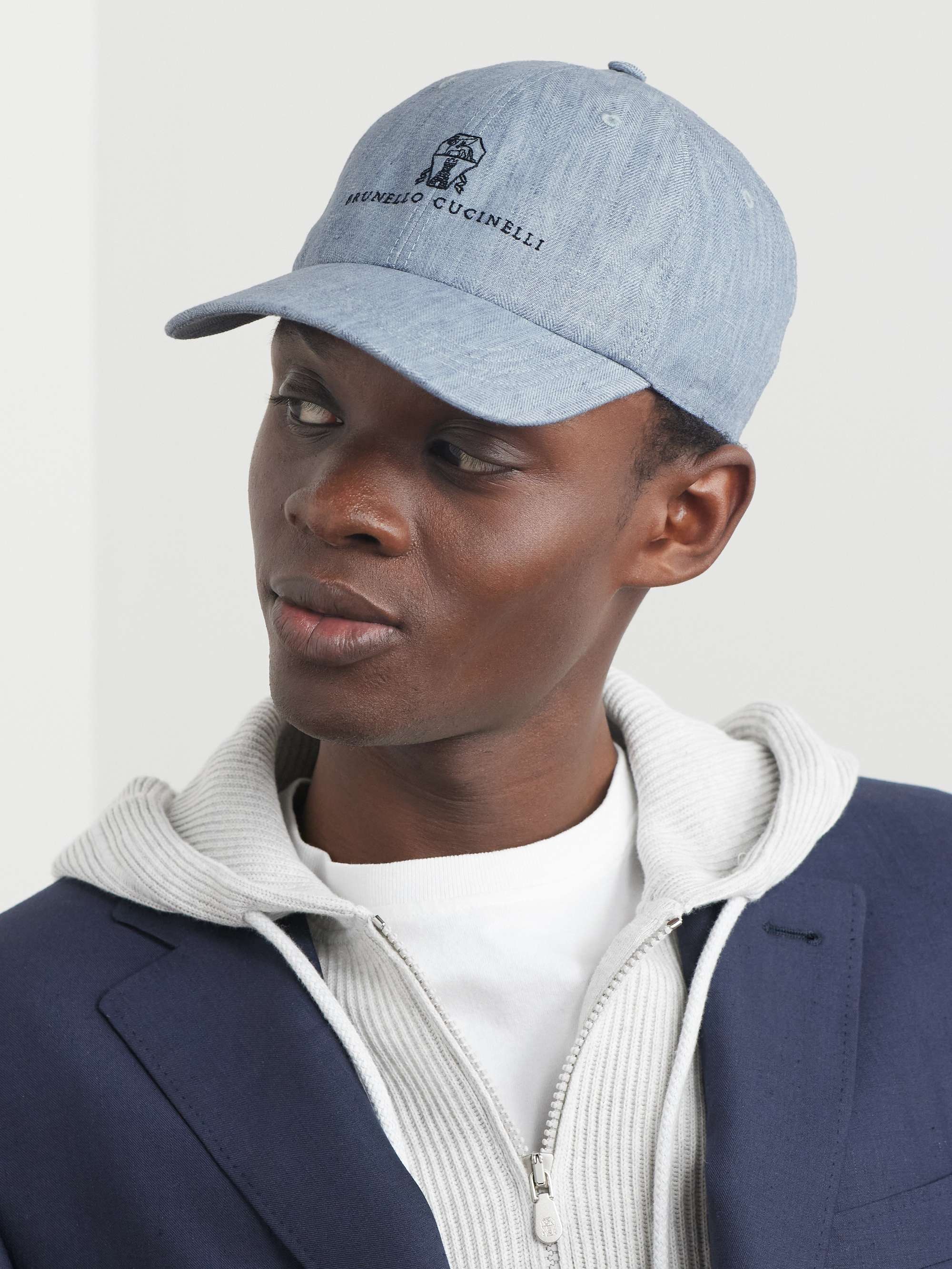 Light blue Goodyear Logo-Appliquéd Cotton-Twill and Mesh