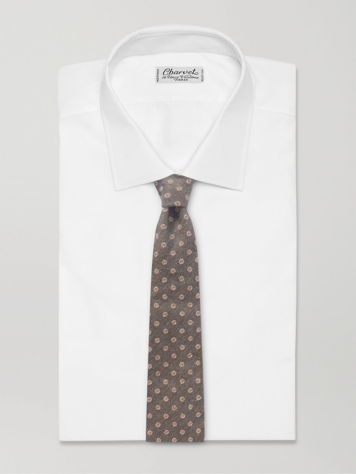 DUNHILL 9.5CM FLORAL-JACQUARD MULBERRY SILK TIE 