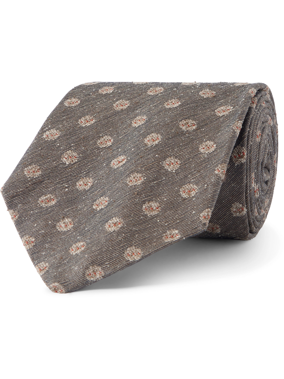 Dunhill 9.5cm Floral-jacquard Mulberry Silk Tie In Brown