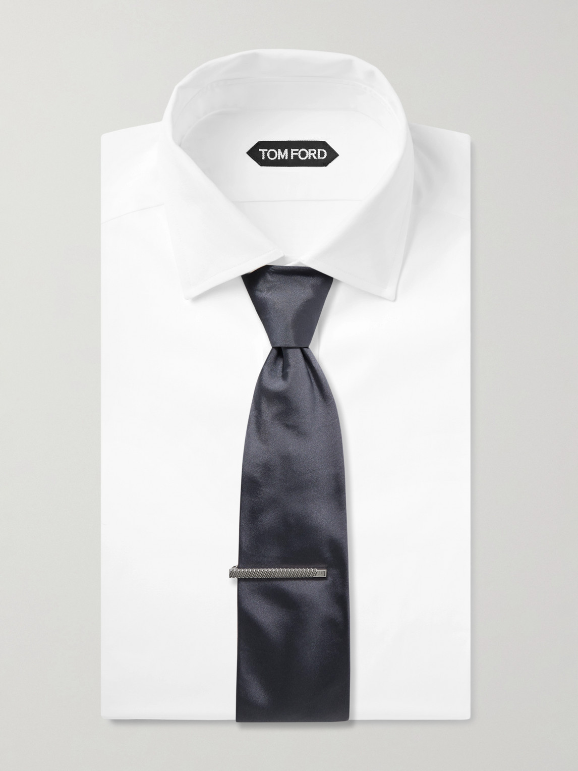 DUNHILL TRANSMISSION RHODIUM-PLATED TIE BAR
