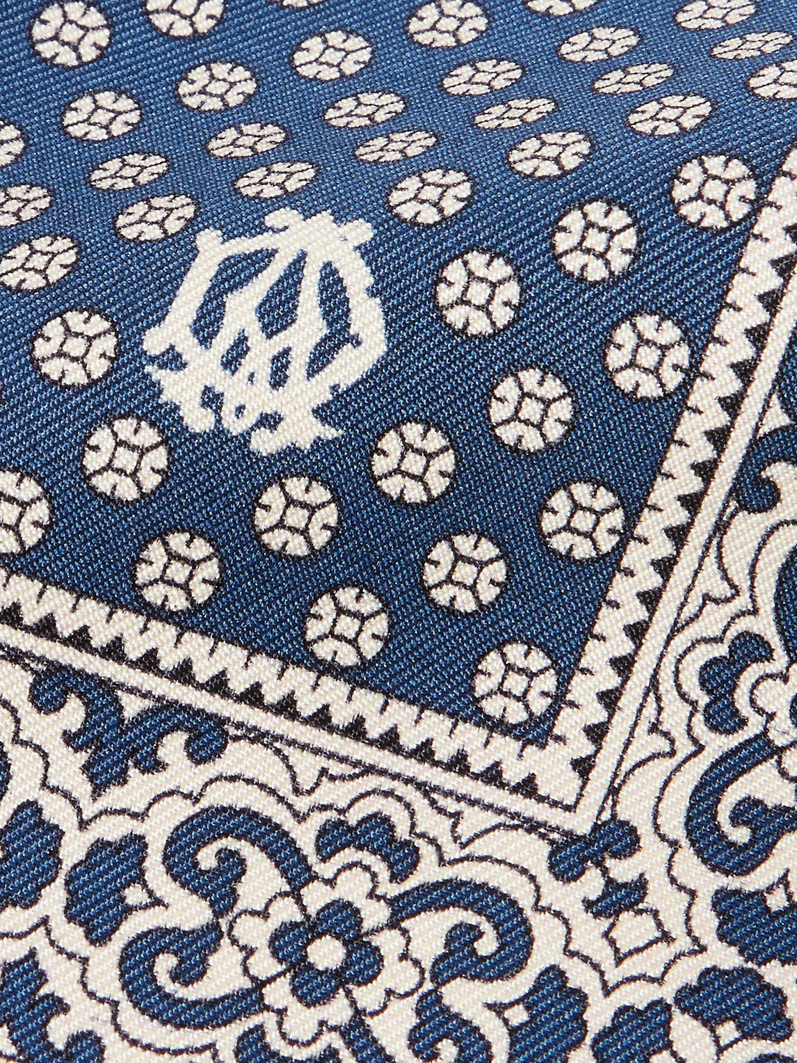 Dunhill Silk Medallion With Decorative Border Pocket Square