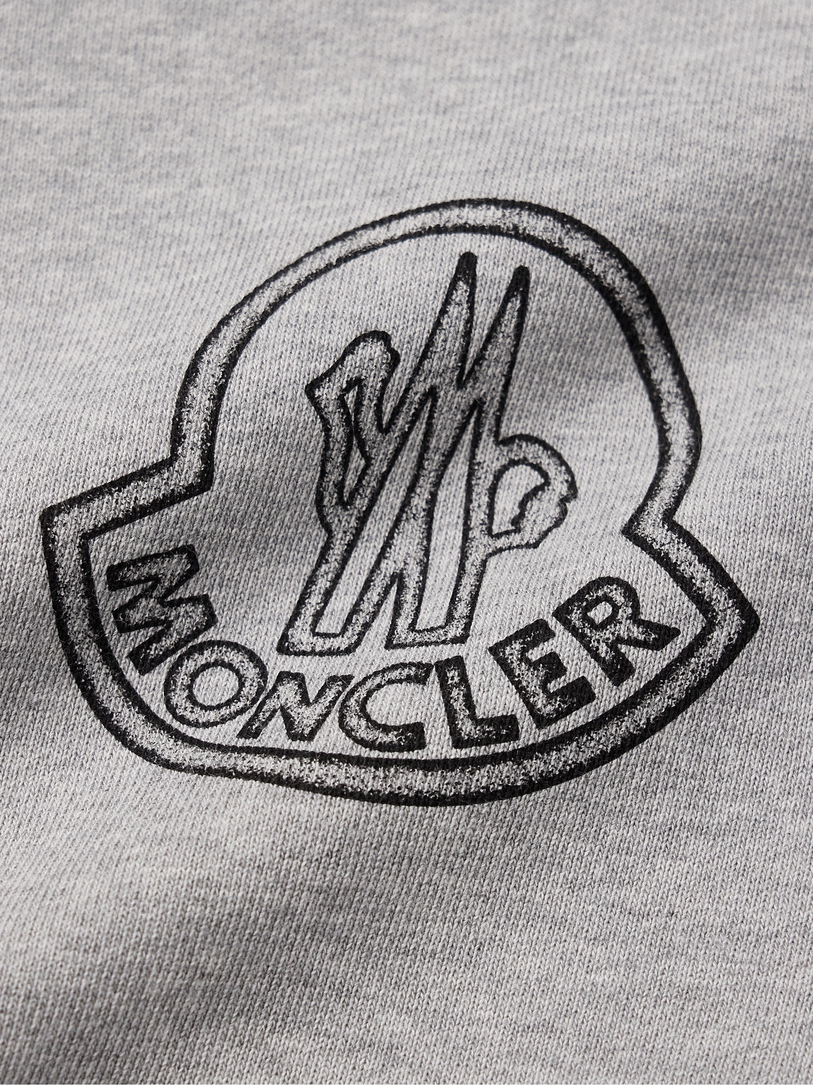 Moncler Logo-print Appliquéd Cotton-jersey Sweatshirt In Gray