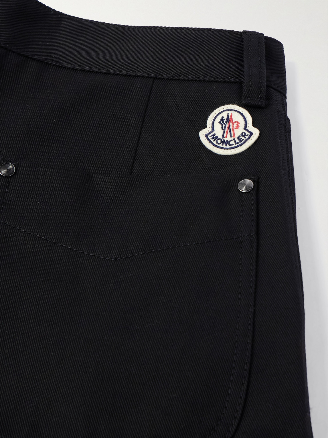 Moncler Wide-leg Logo-appliquéd Cotton-twill Shorts In Black