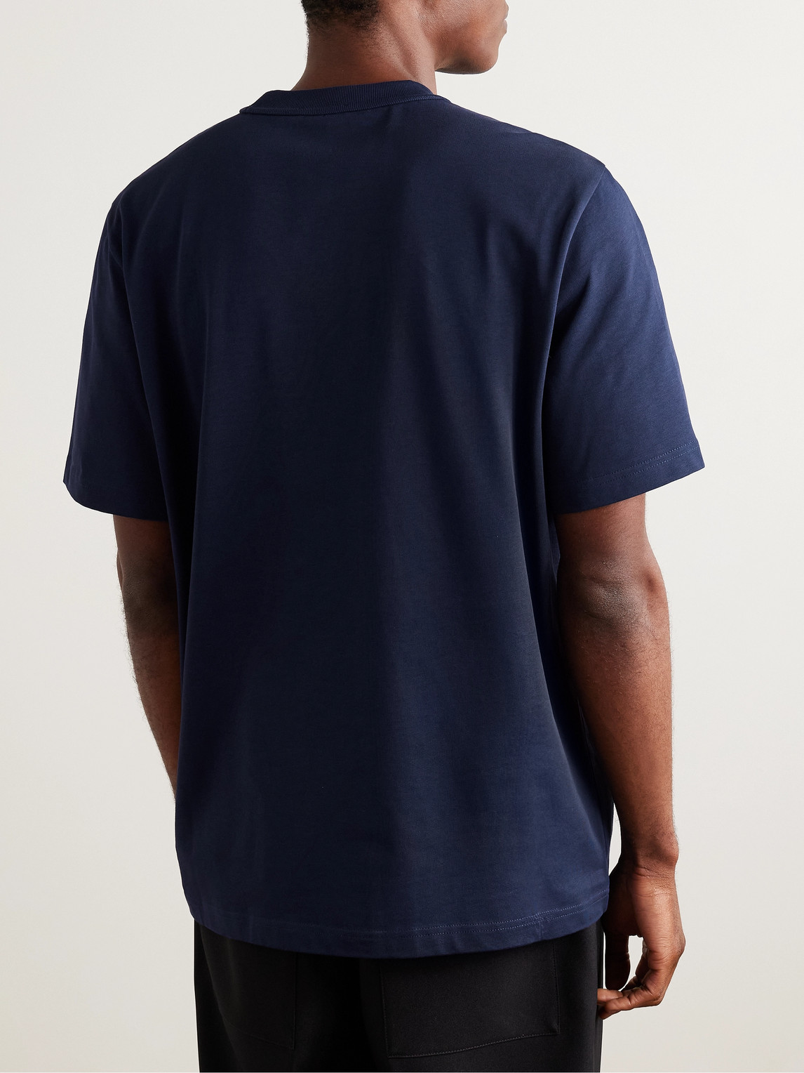 Moncler Blue Cotton T-shirt Men In Blue