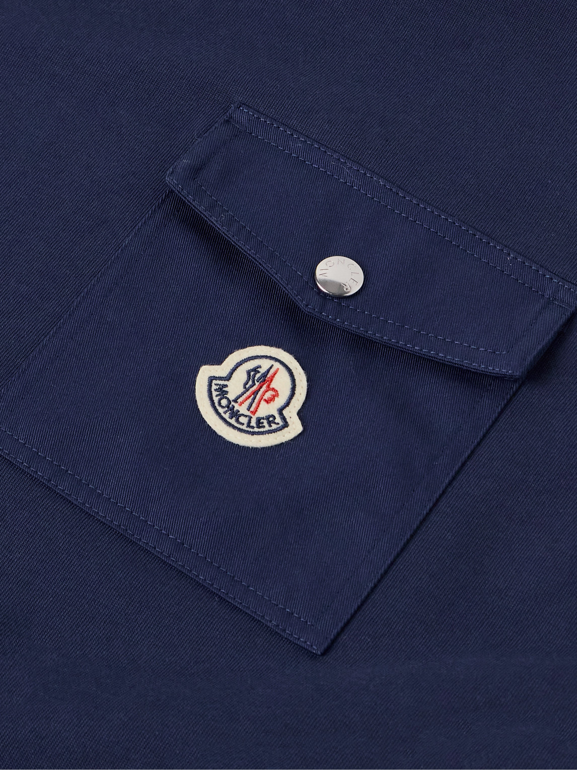 Moncler Blue Cotton T-shirt Men In Blue