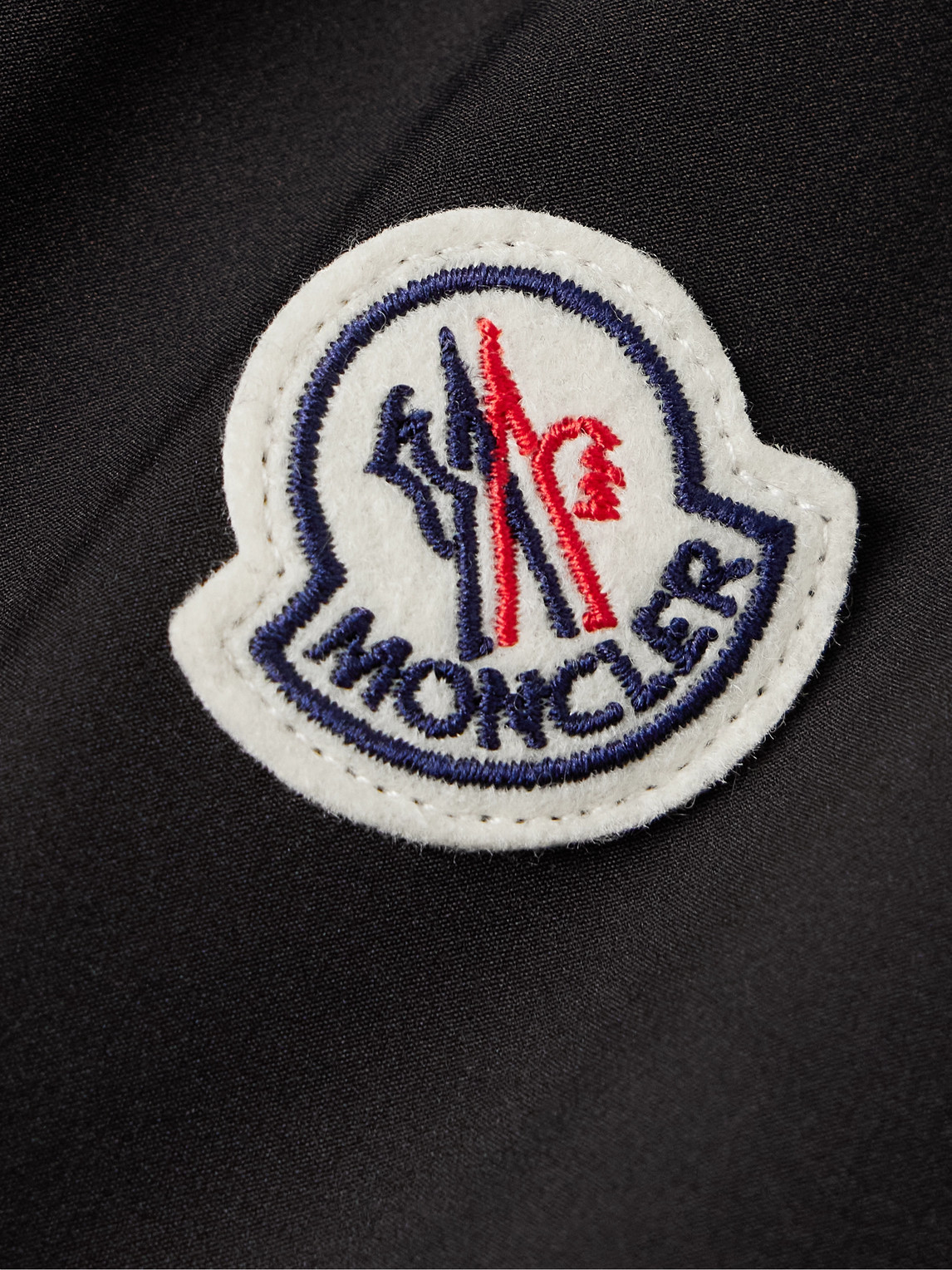 Moncler Hemmed Jacket With Collar And Zip Pockets In Black