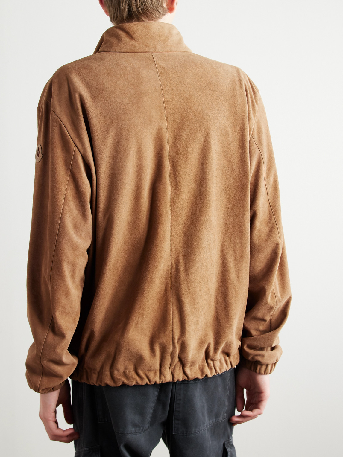 Moncler Turbat Logo-appliquéd Reversible Suede And Airsoft Shell Jacket In Brown