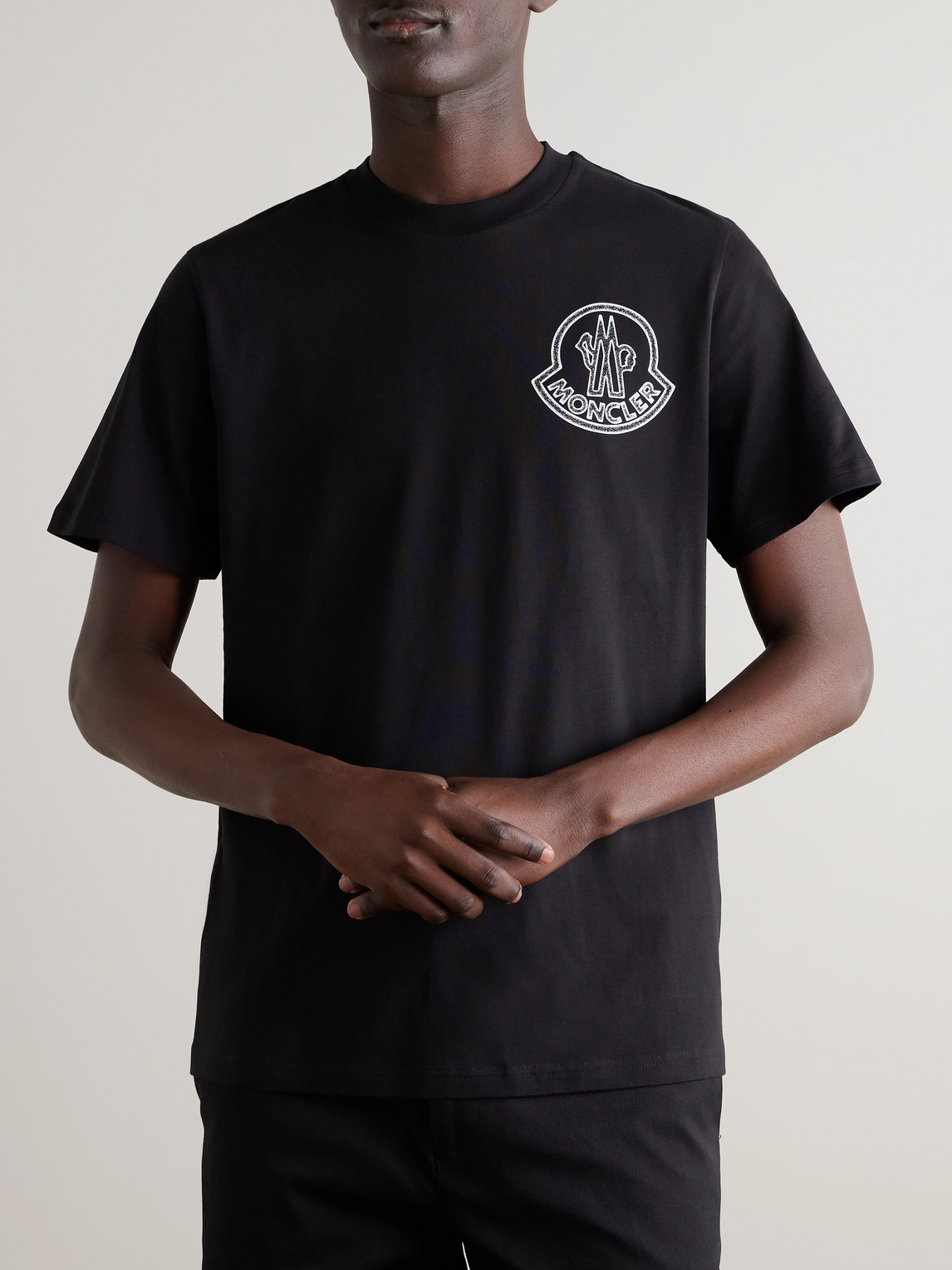 Moncler T-shirt With Logo In Black