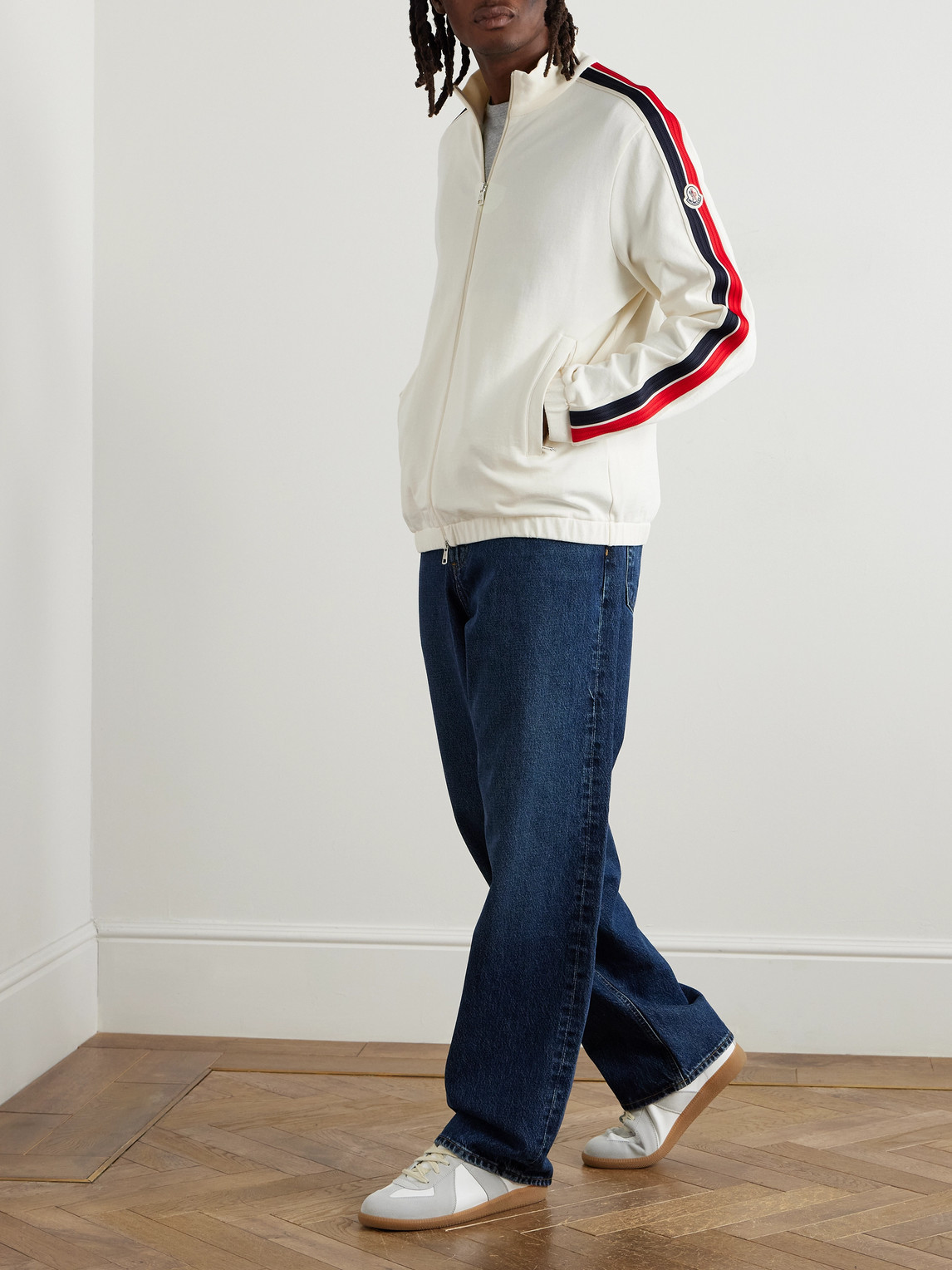 Striped Cotton-Jersey Track Jacket