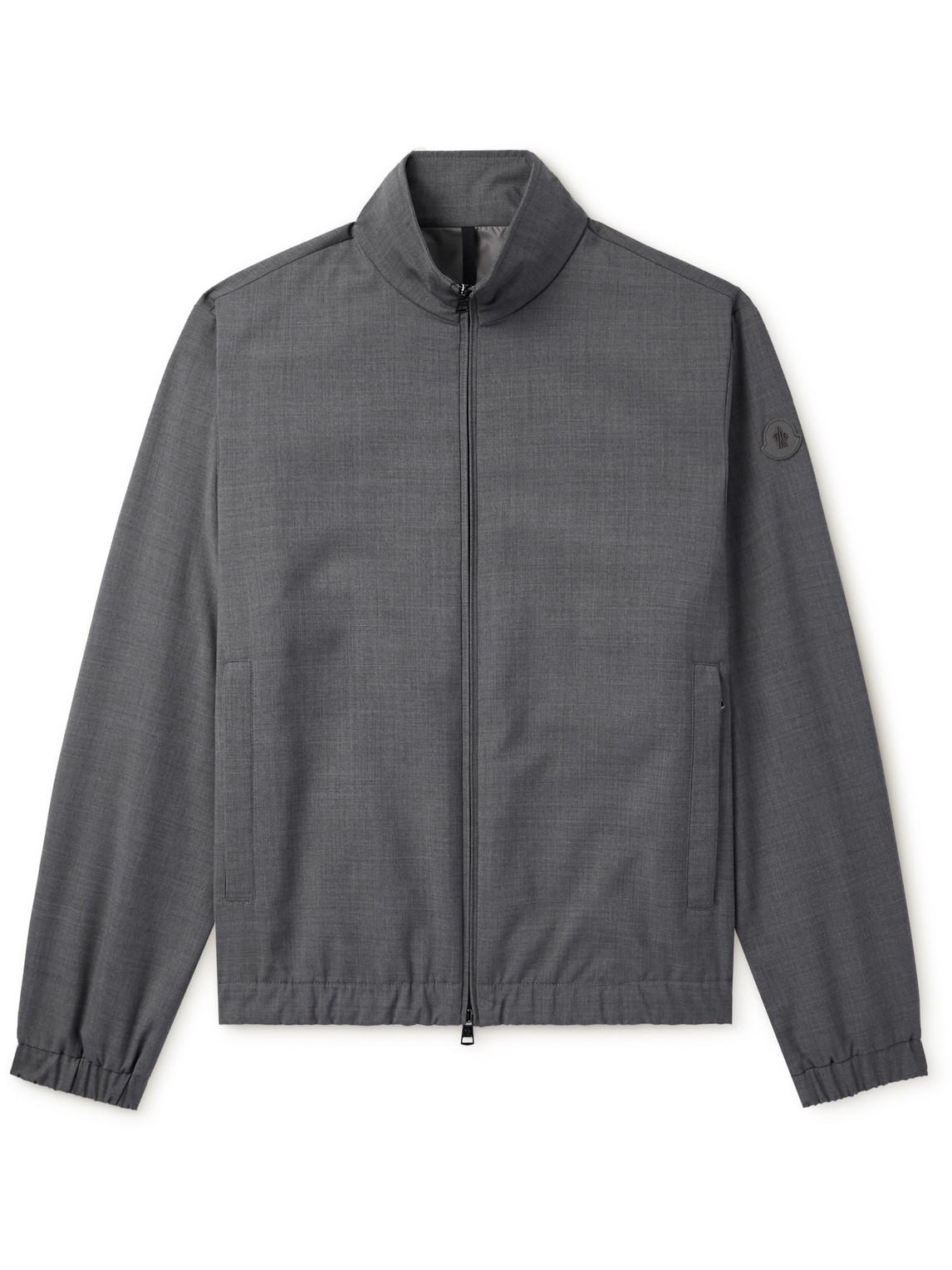Moncler Malavat Logo-appliquéd Wool Jacket In Gray