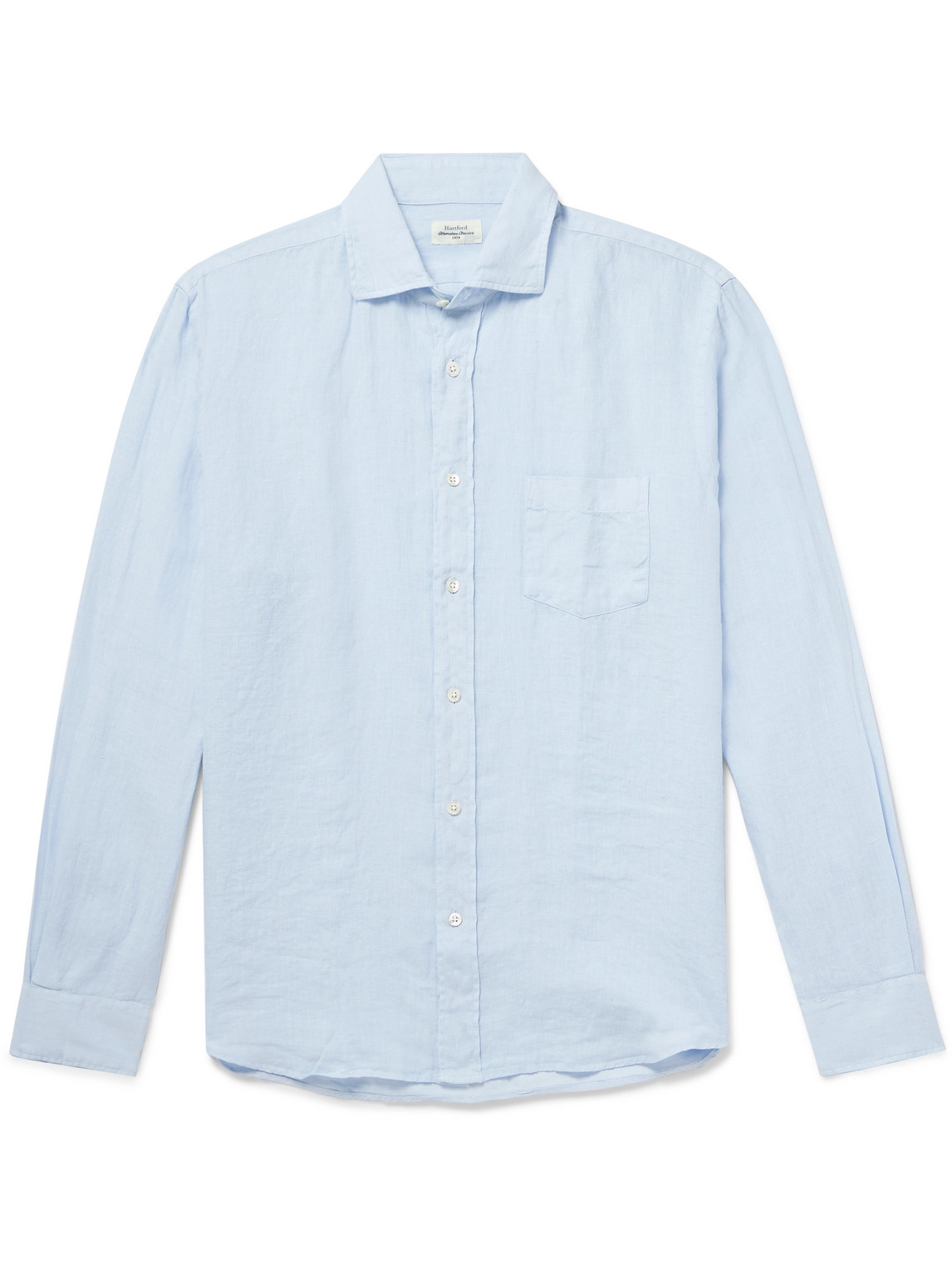 Hartford Paul Pat Linen Shirt In Blue
