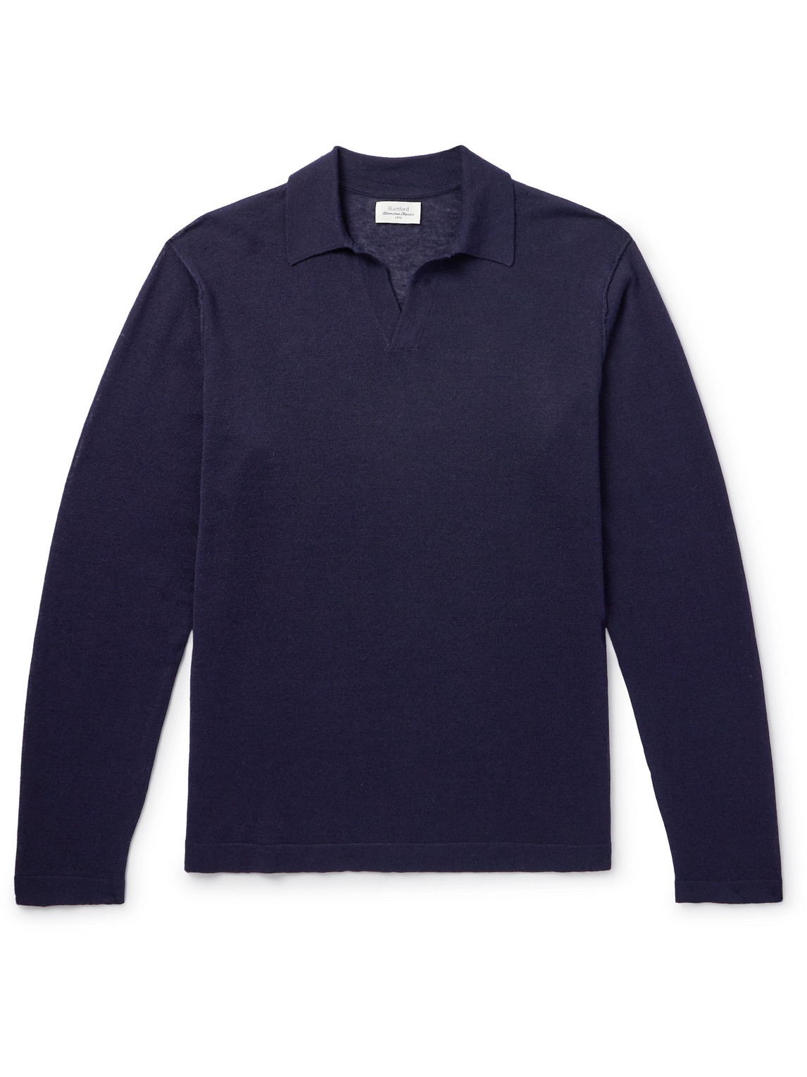 Hartford Wool And Linen-blend Polo Shirt In Blue