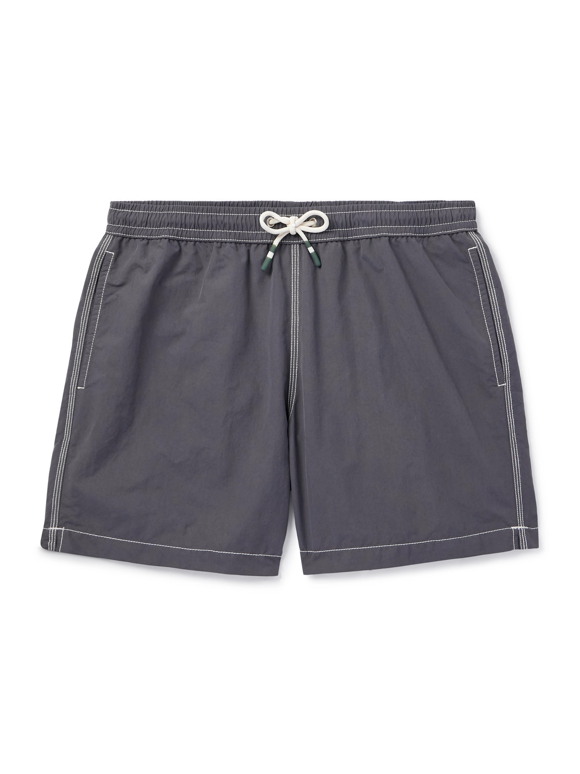 Hartford Straight-leg Mid-length Swim Shorts In Gray