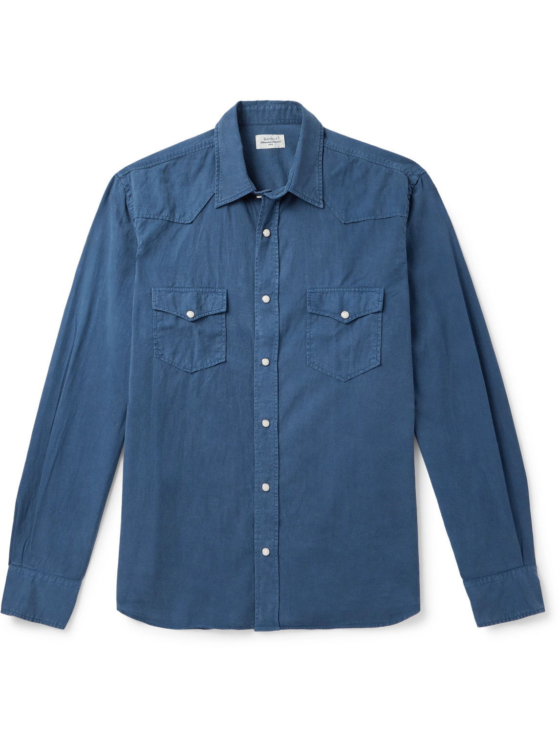 Hartford Phoenix Tencel™ Lyocell, Cotton And Linen-blend Shirt In Blue