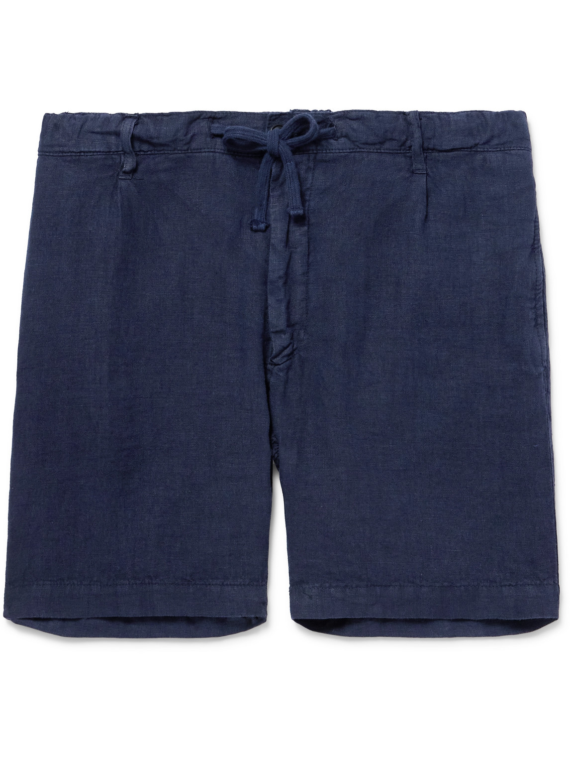 Hartford Tank Straight-leg Linen Drawstring Shorts In Blue