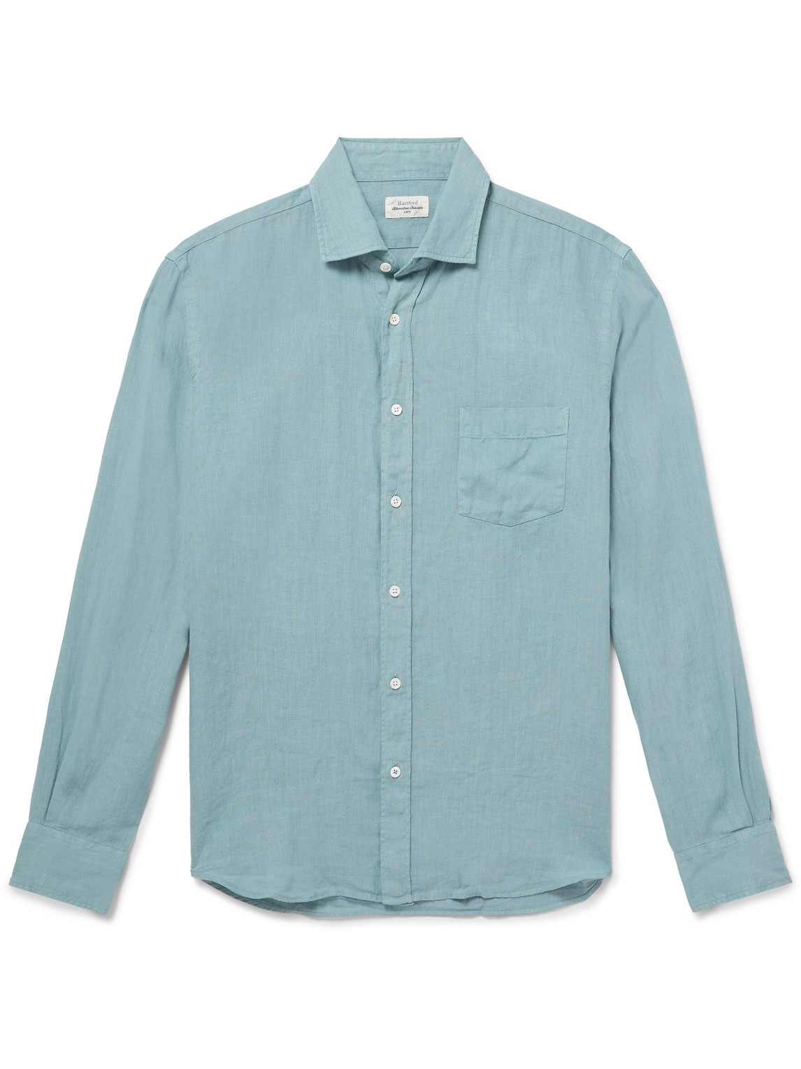 Hartford Paul Pat Linen Shirt In Blue