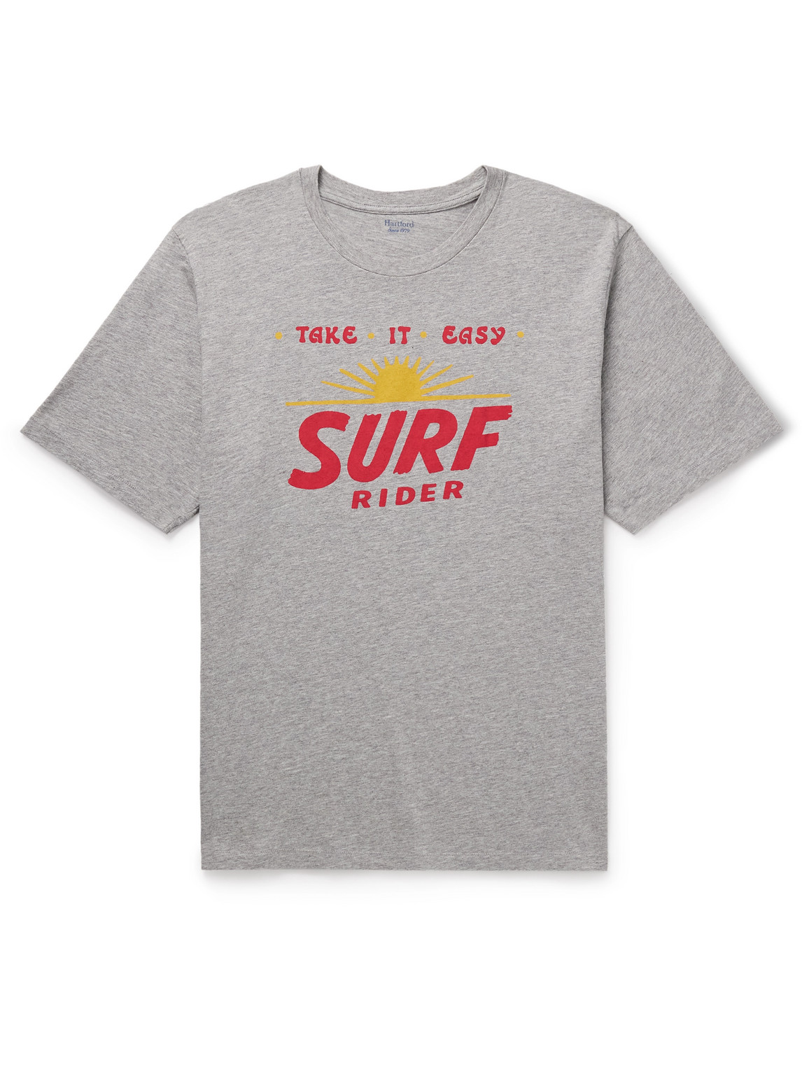 Hartford Surf Rider Printed Cotton-jersey T-shirt In Grey