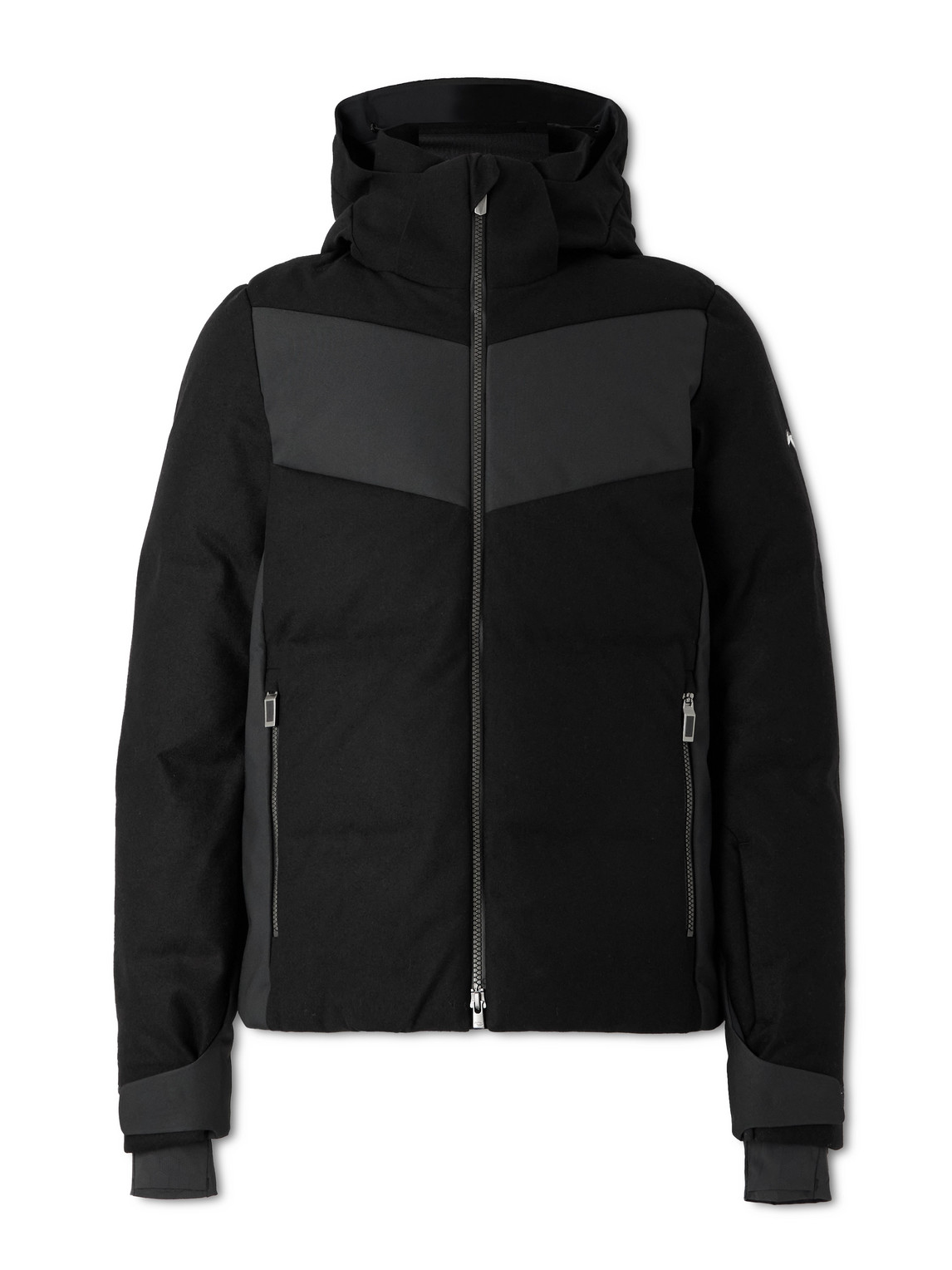 Arctic Luxe Panelled Quilted Merino Wool-Blend Hooded Down Ski Jacket